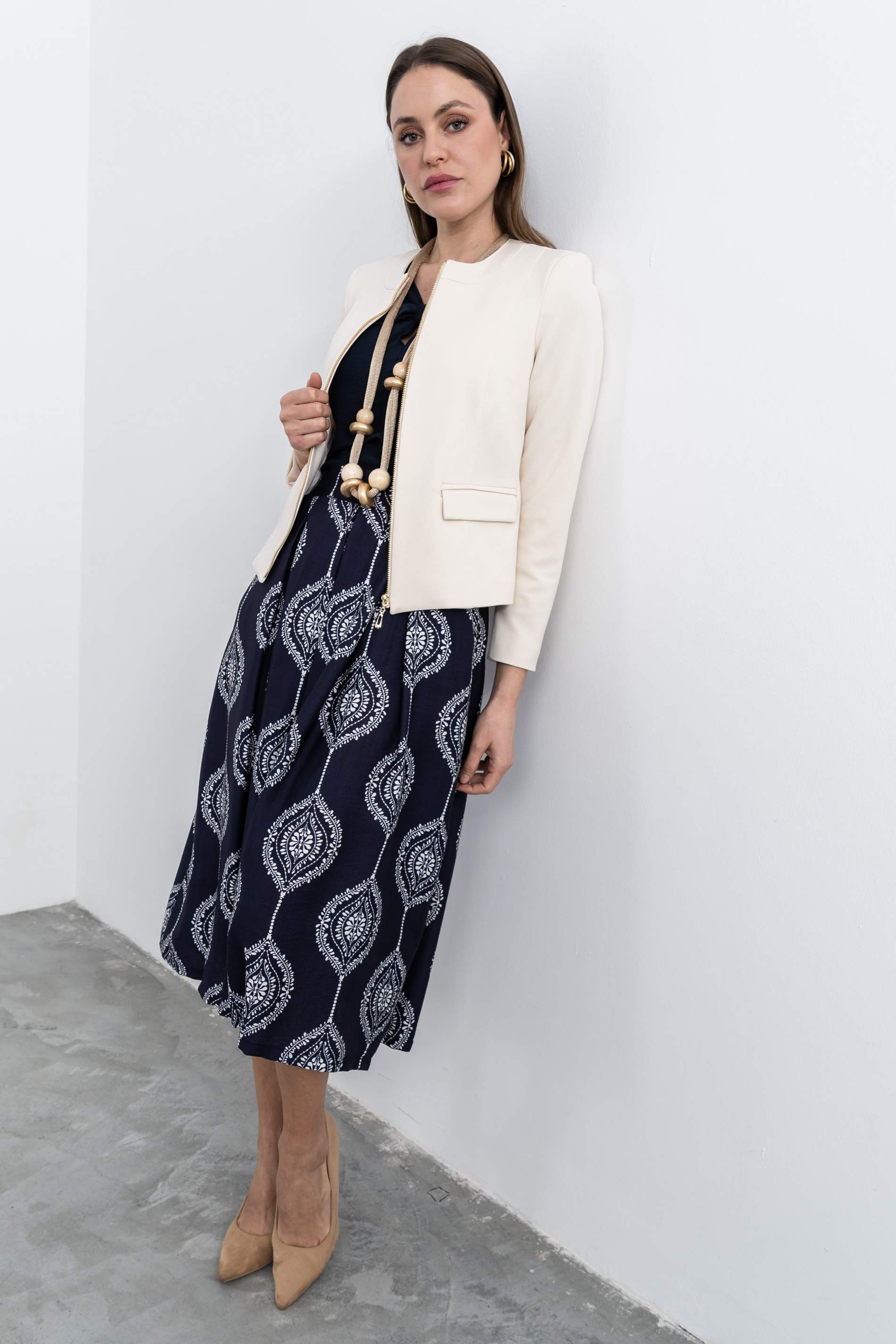 FALDA TABLAS DIBUJOS MARINO