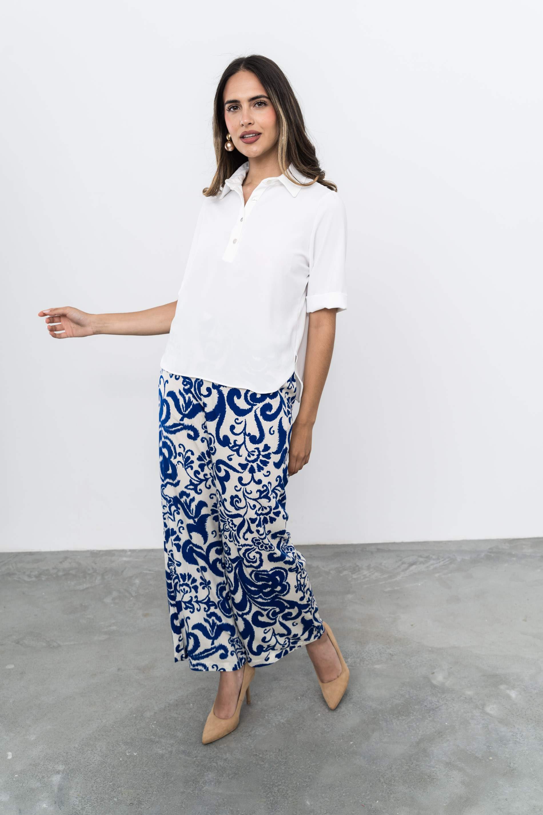 BLUSA TIPO POLO MARFIL