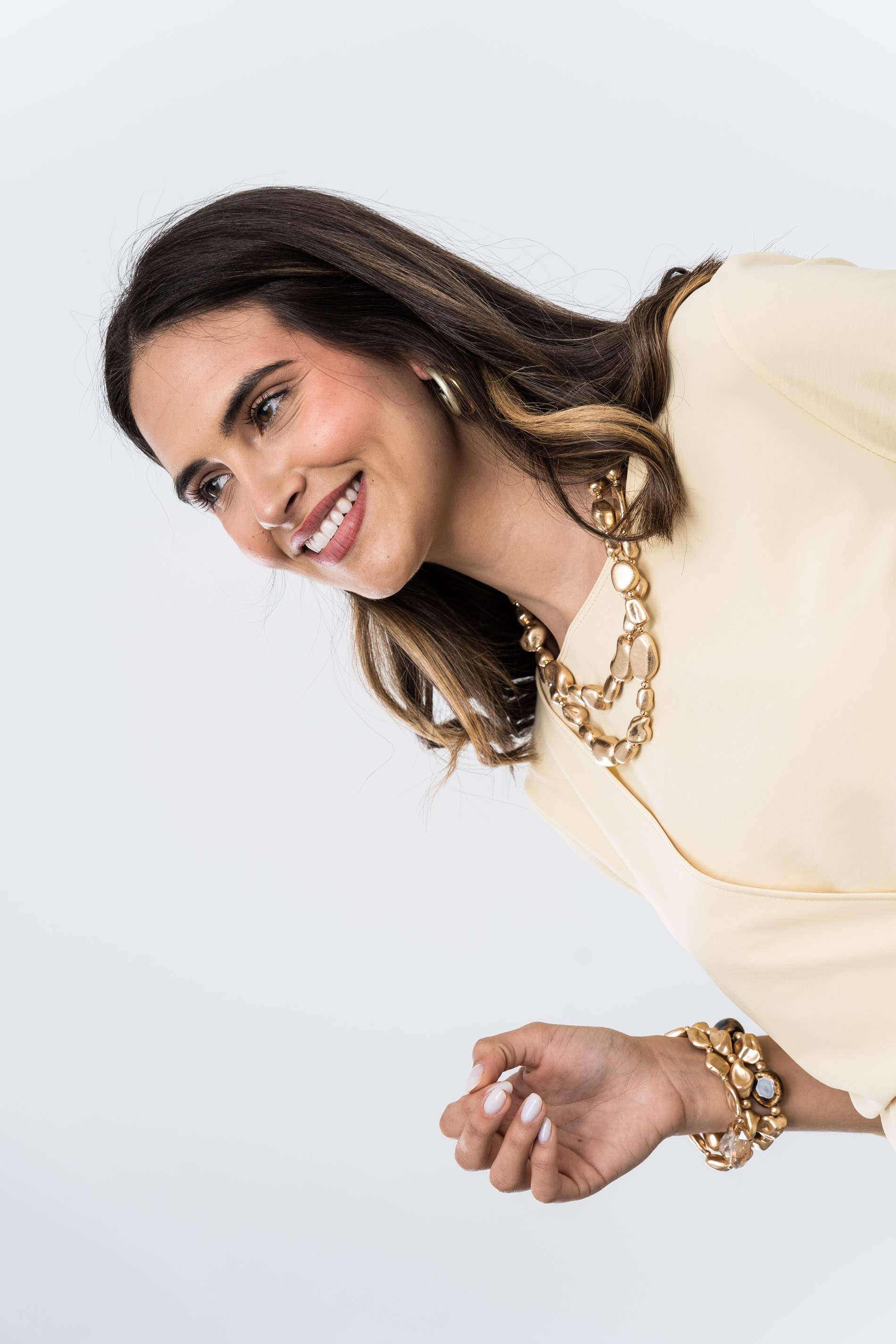 BLUSA EFECTO CRUZADO MANGA FRANCESA VAINILLA