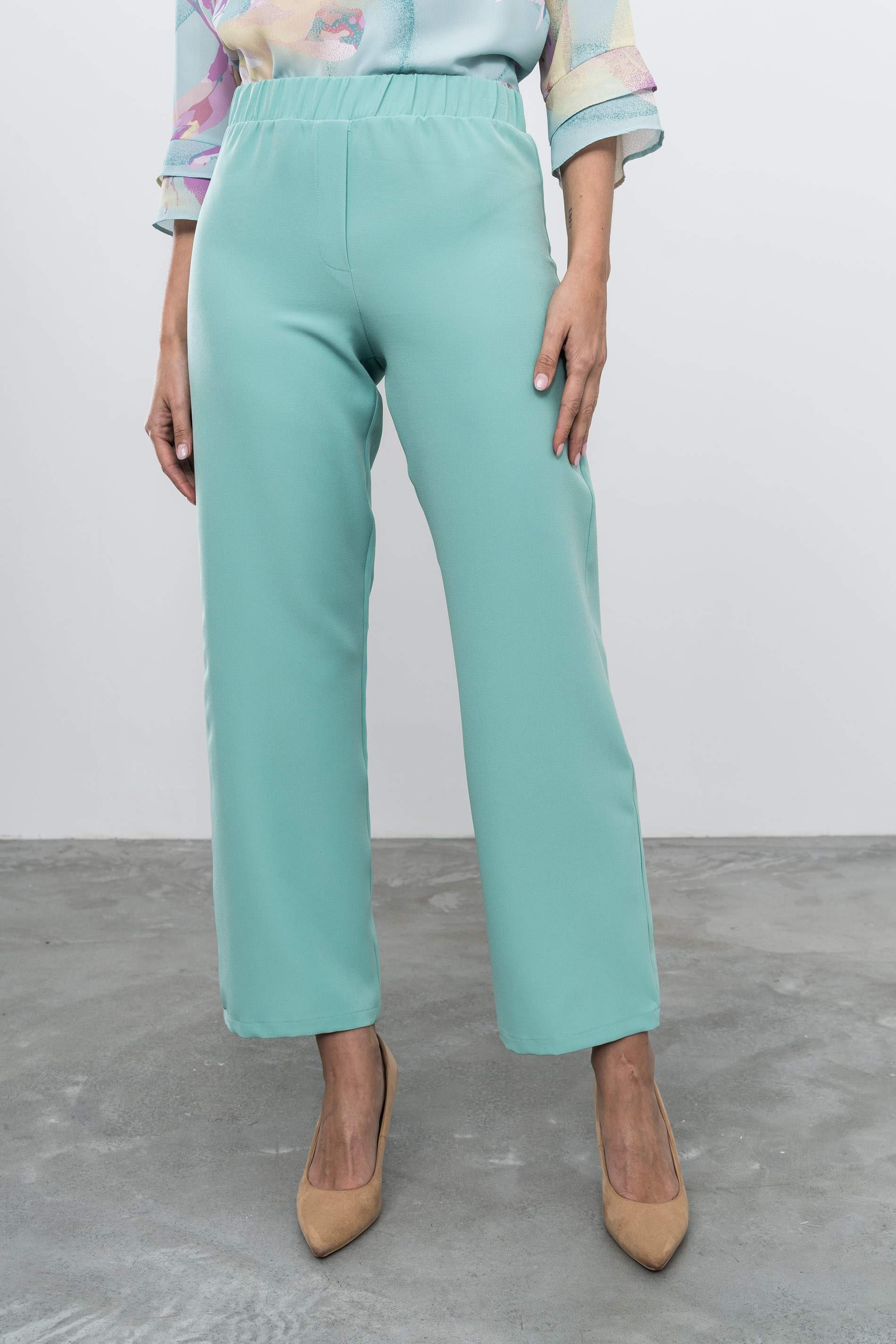 PANTALÓN RECTO COLOR AGUA