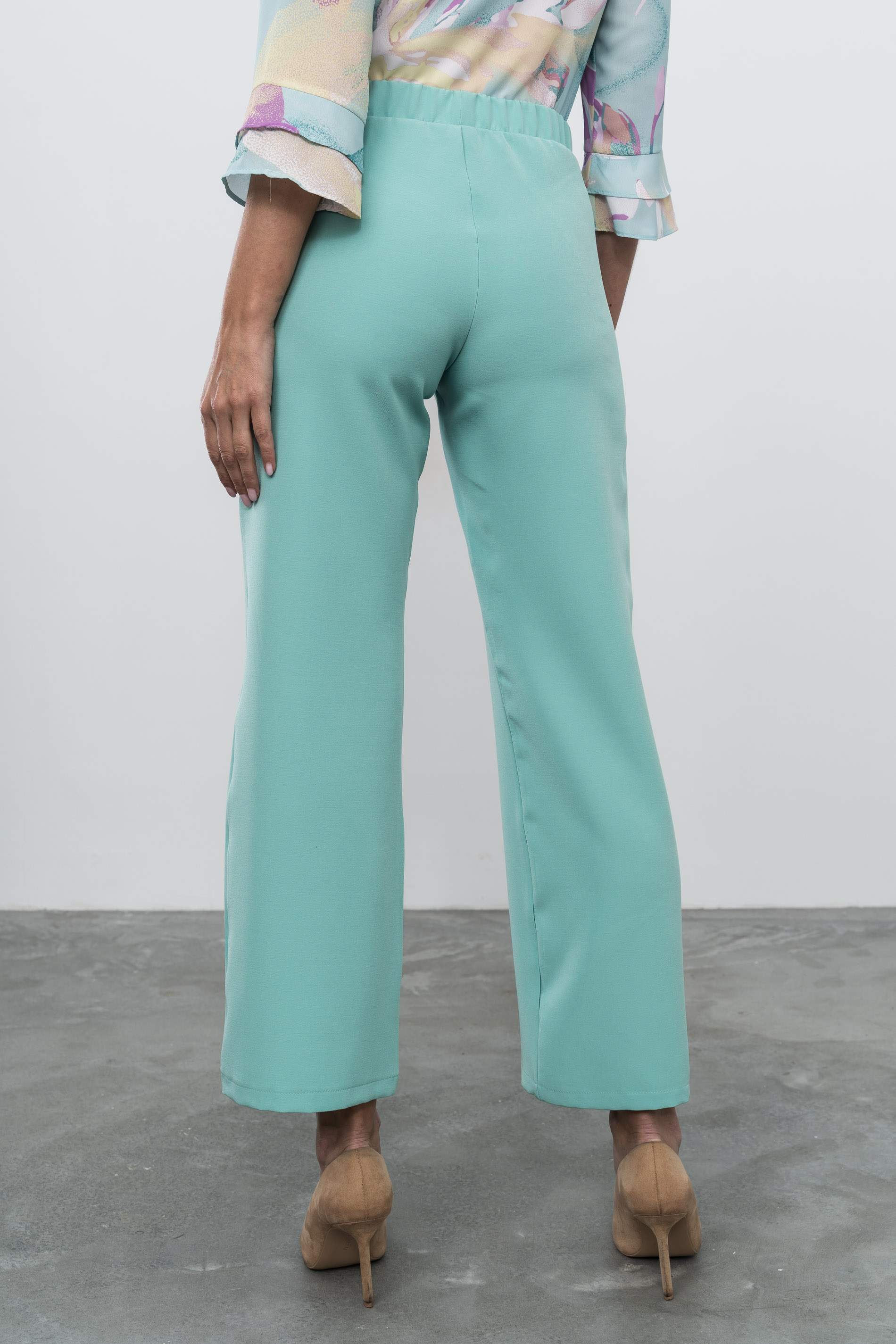 PANTALÓN RECTO COLOR AGUA