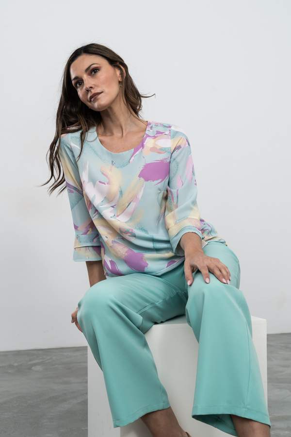 PANTALÓN RECTO COLOR AGUA