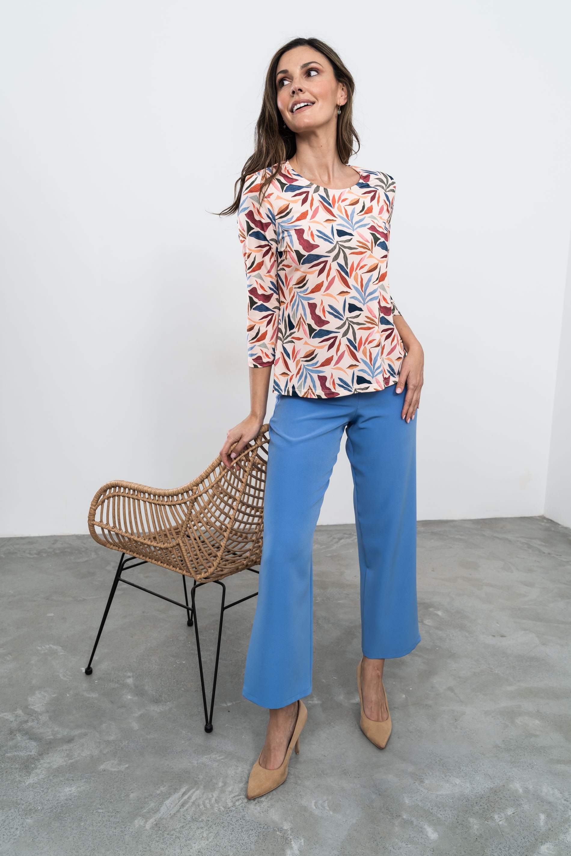 PANTALÓN RECTO COLOR AZUL