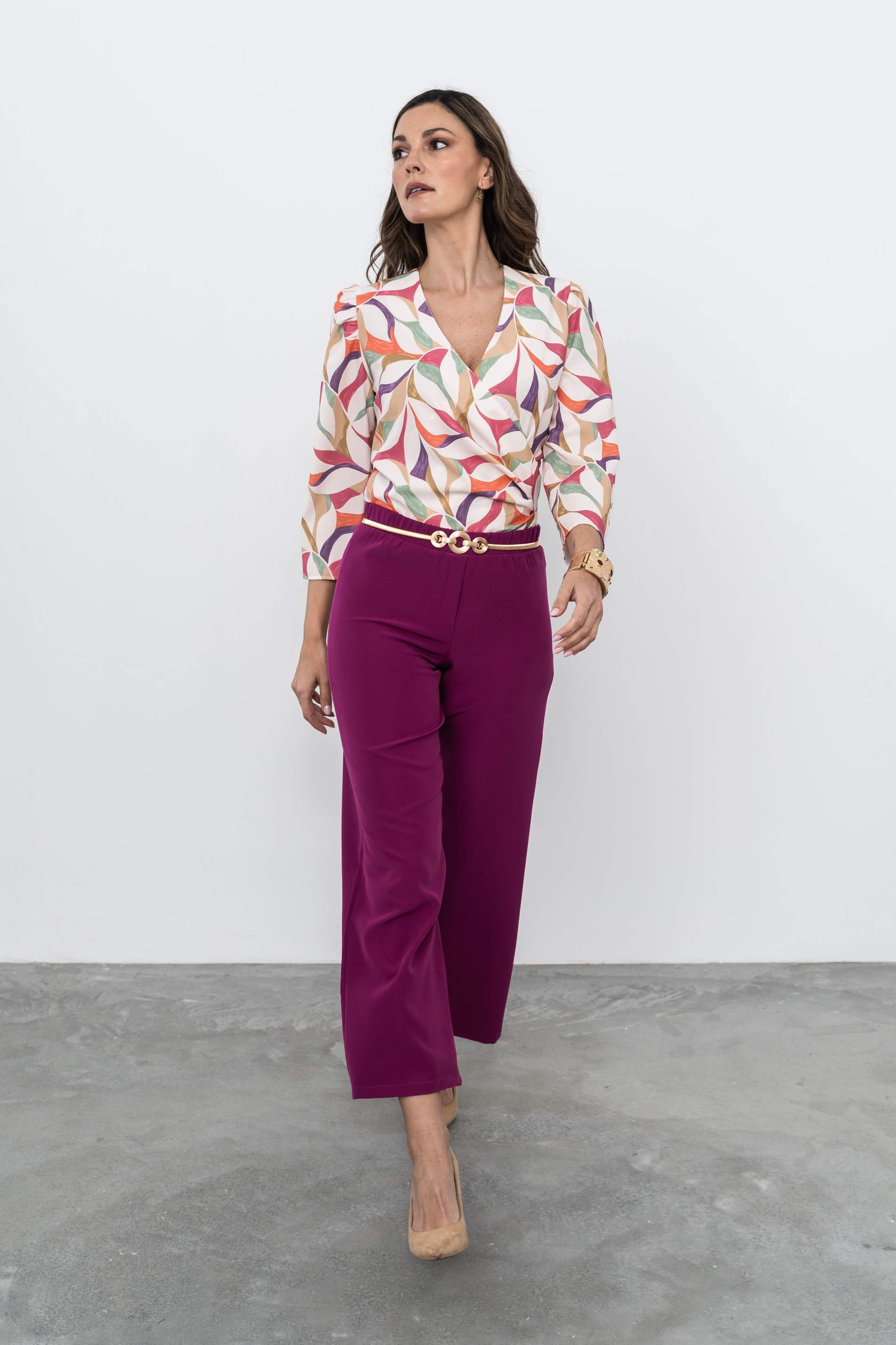 PANTALÓN RECTO COLOR BUGANVILLA