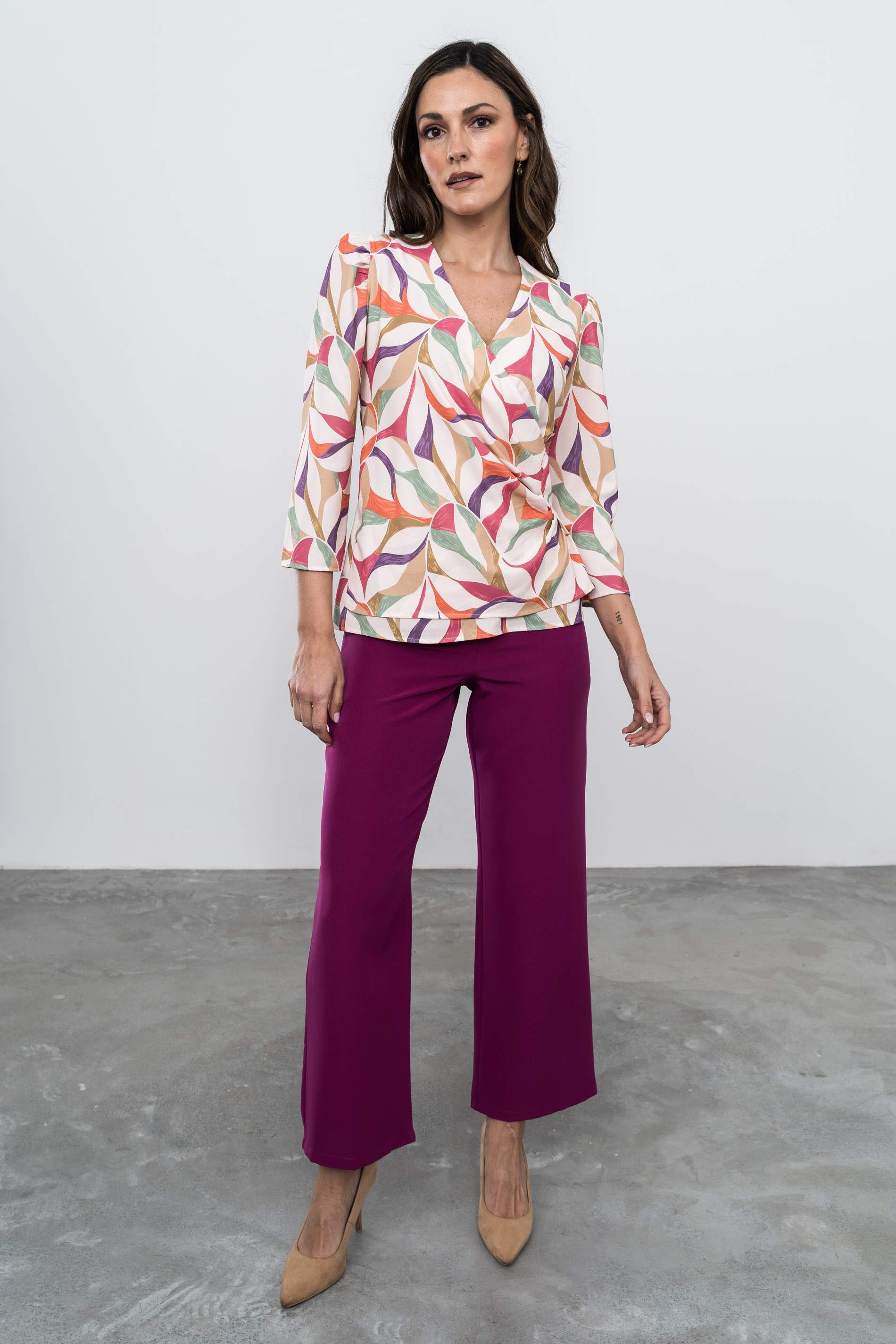 PANTALÓN RECTO COLOR BUGANVILLA