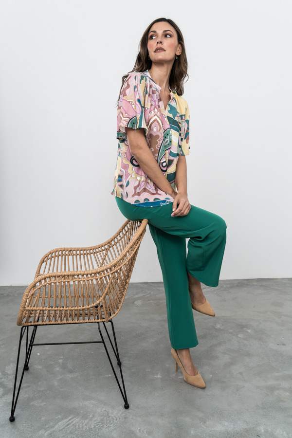 PANTALÓN RECTO COLOR VERDE