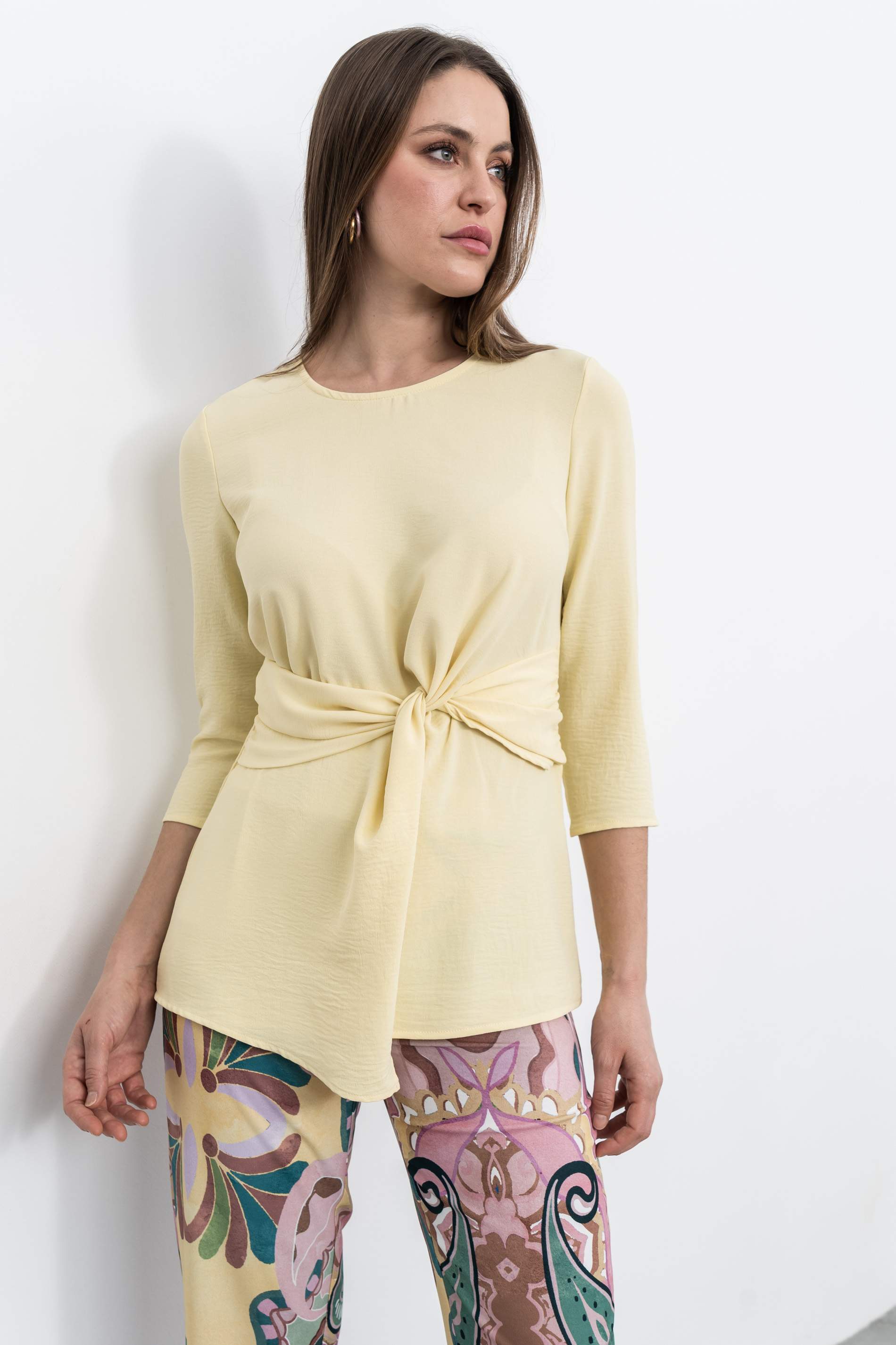 BLUSÓN RECOGIDO LATERAL VAINILLA