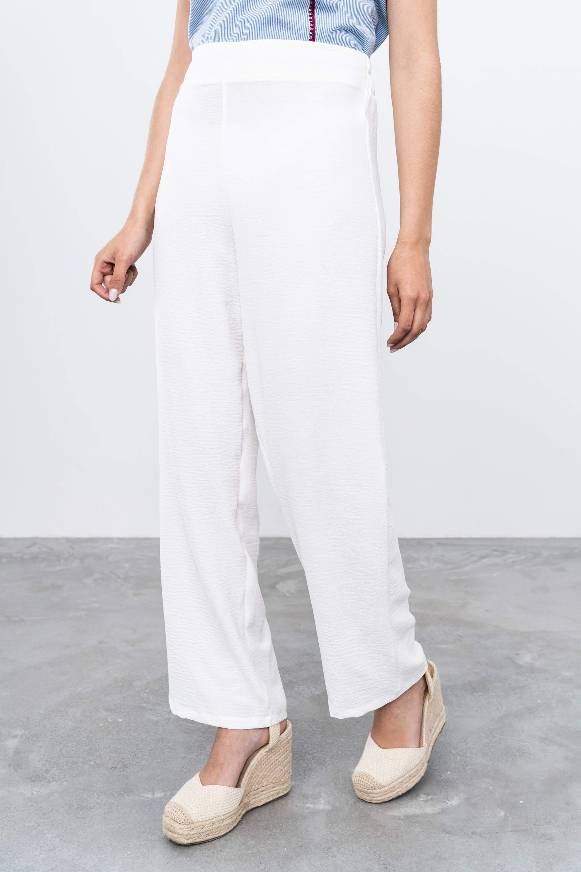 PANTALÓN RECTO MARFIL