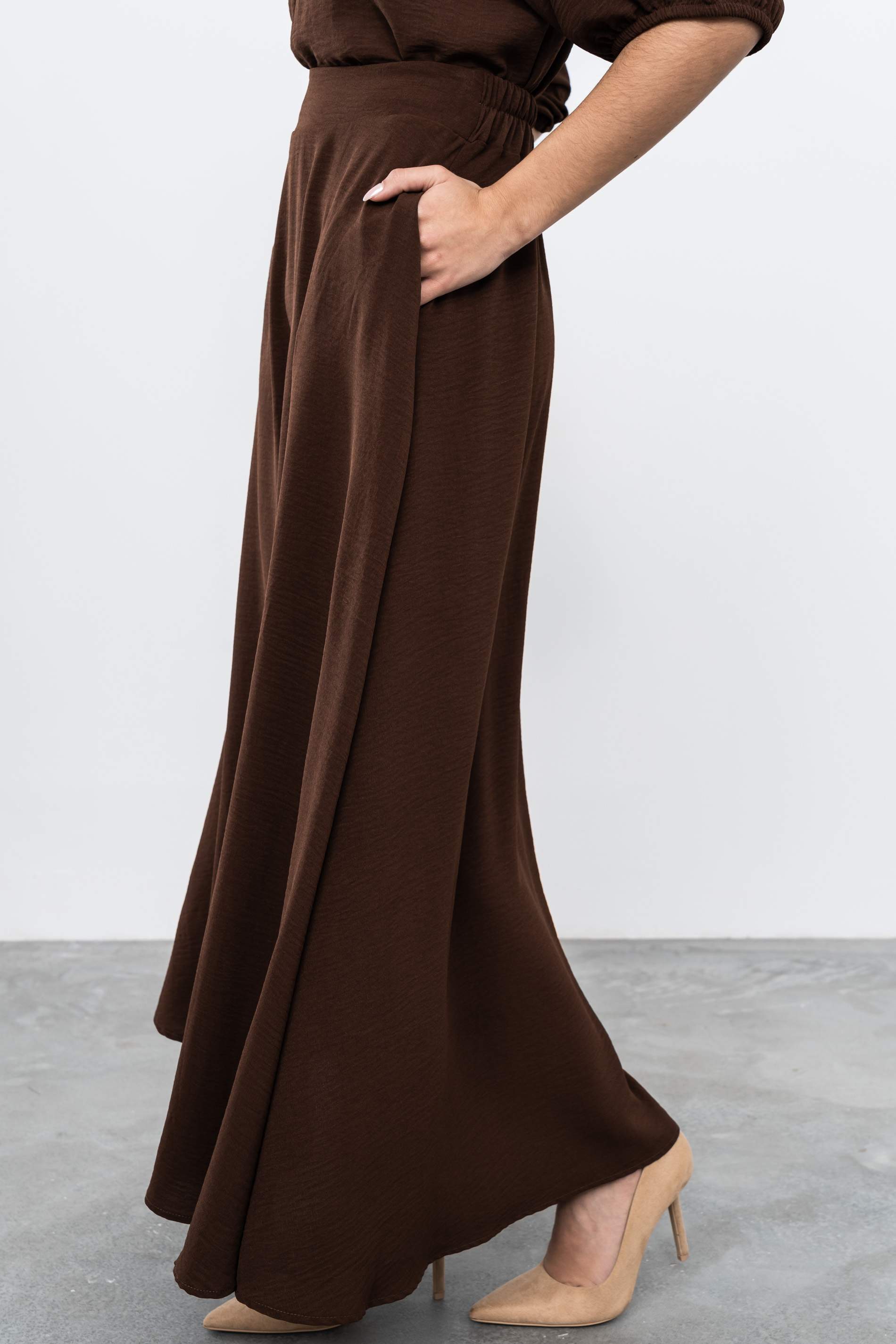 FALDA LARGA VUELO CHOCOLATE