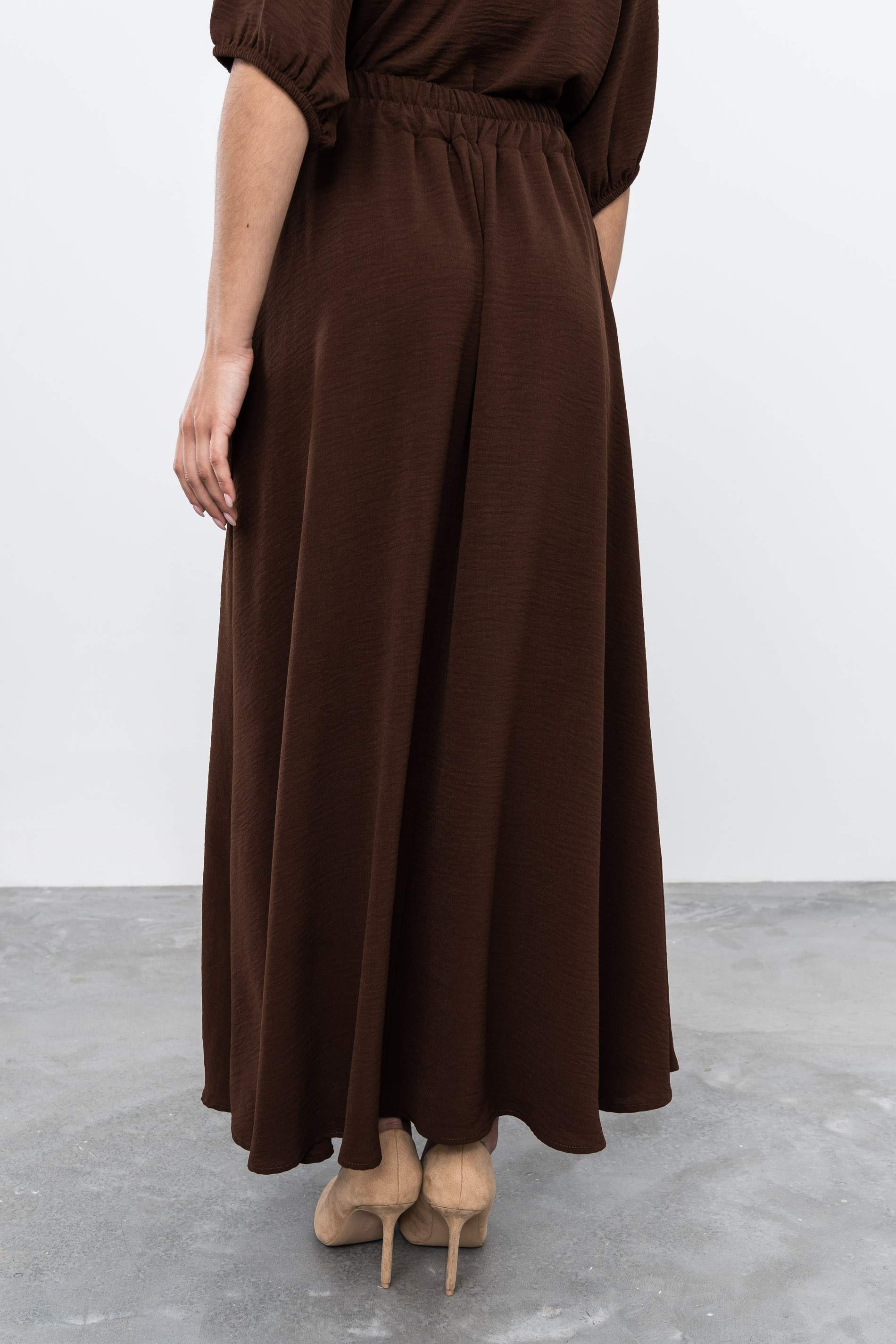 FALDA LARGA VUELO CHOCOLATE