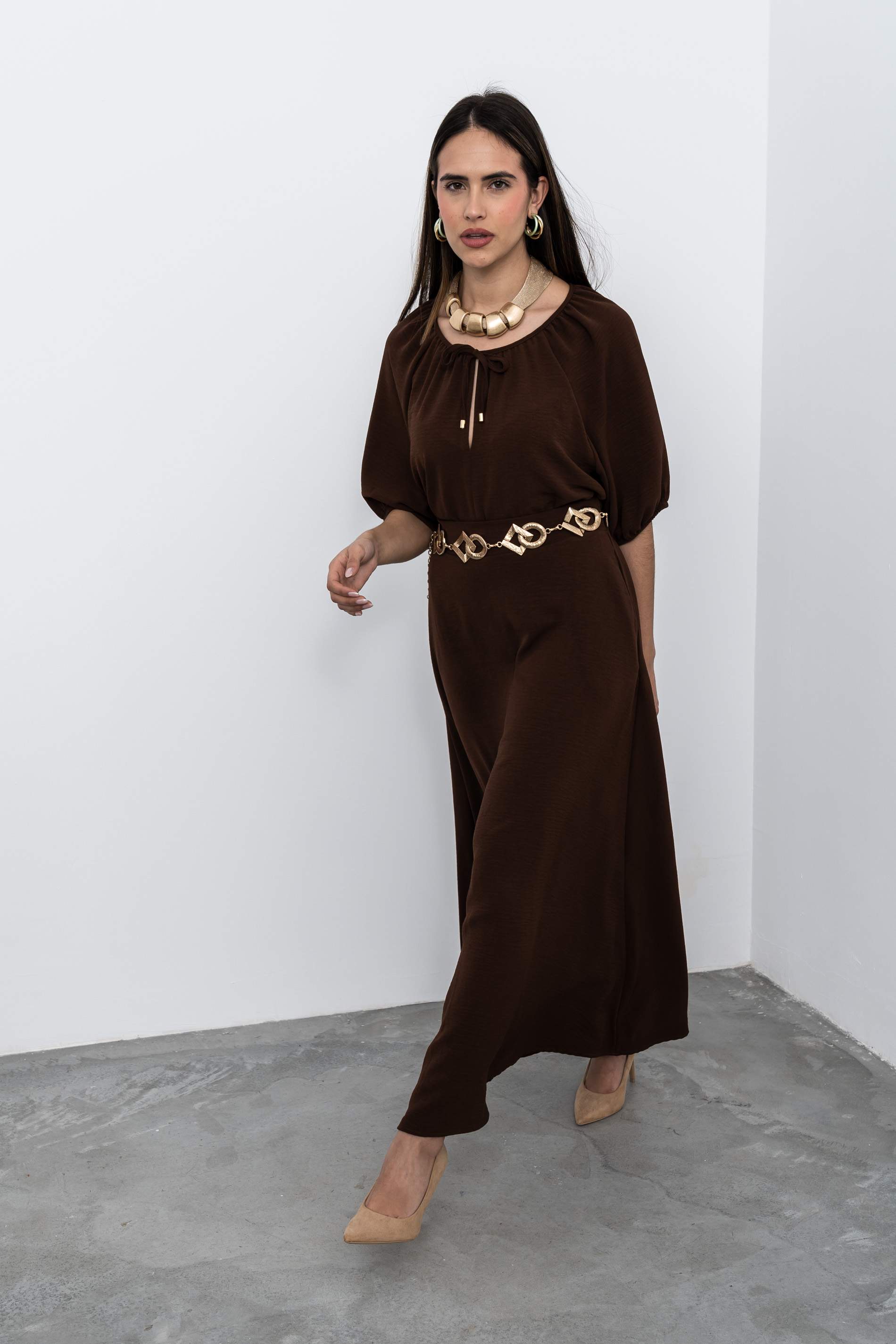 FALDA LARGA VUELO CHOCOLATE