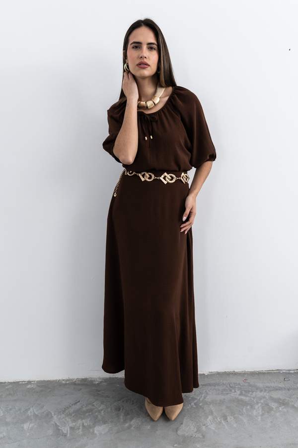 FALDA LARGA VUELO CHOCOLATE