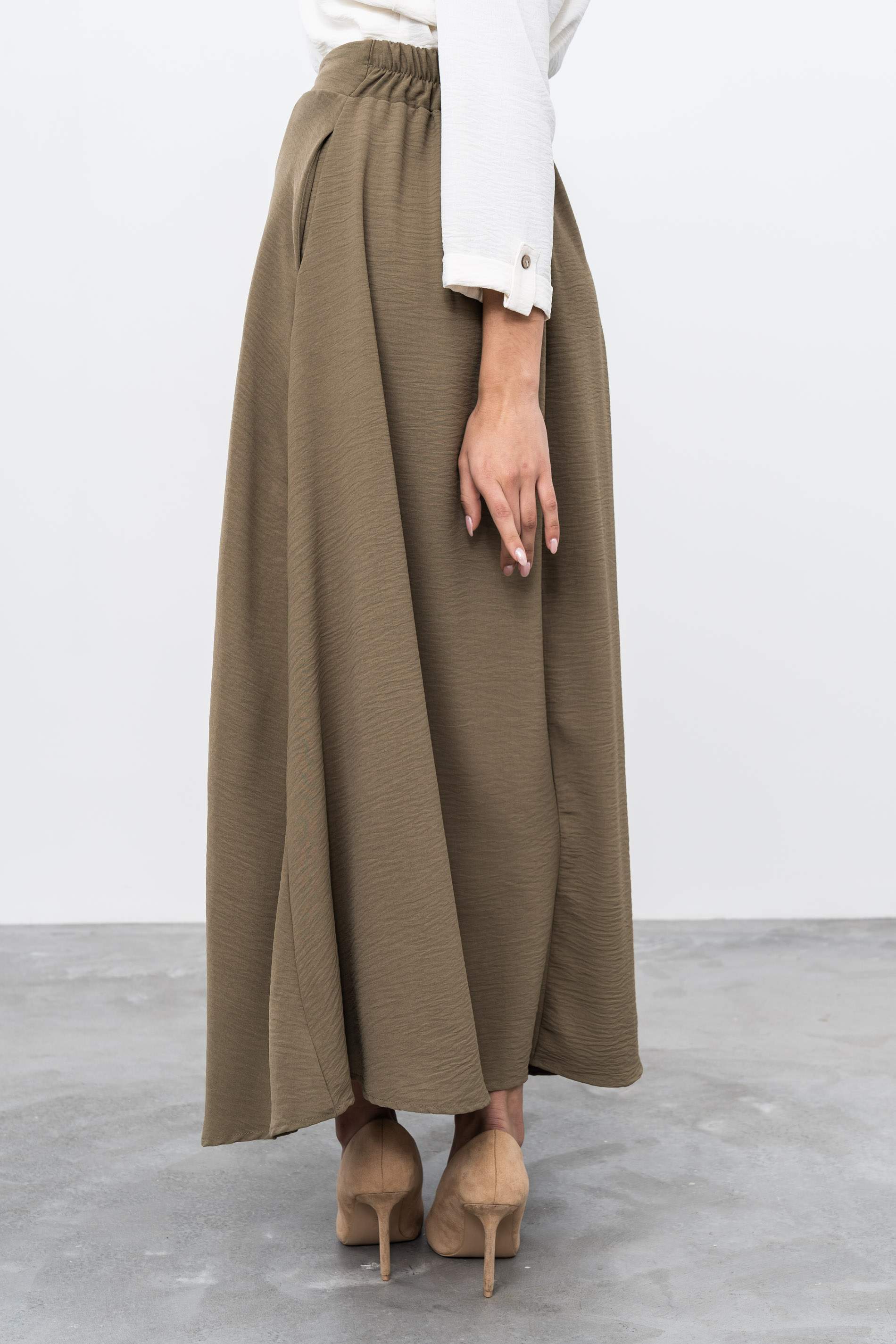 FALDA LARGA VUELO KAKI