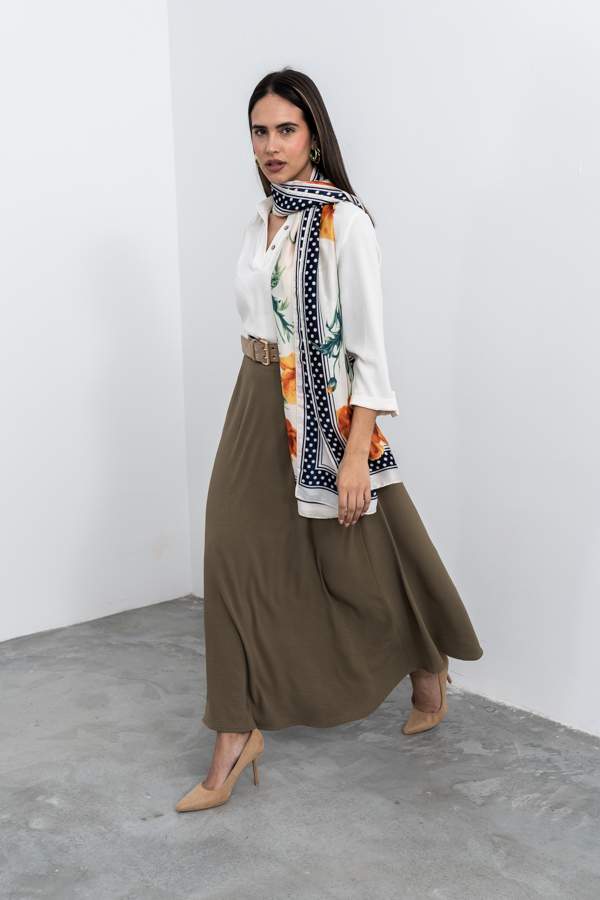 FALDA LARGA VUELO KAKI
