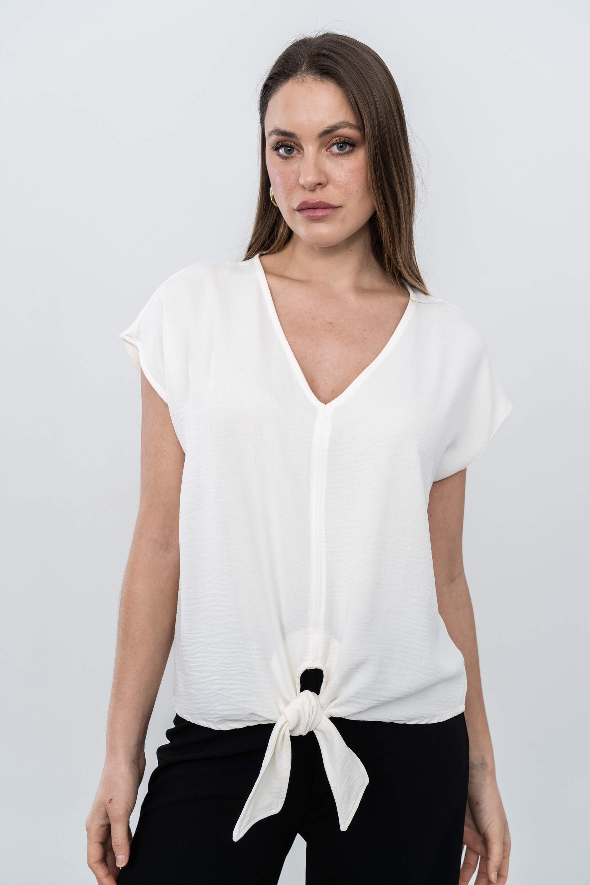 BLUSA NUDO CENTRAL MARFIL