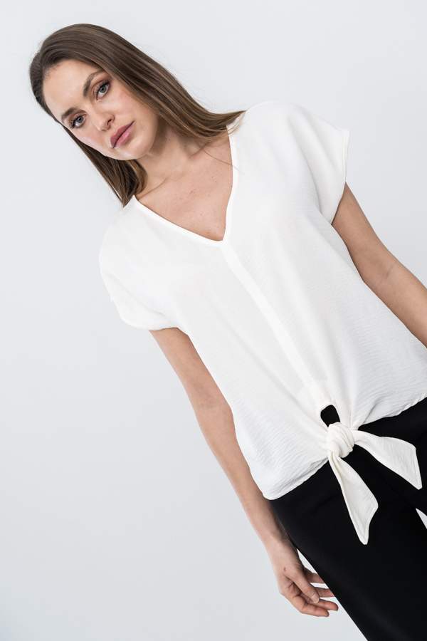 BLUSA NUDO CENTRAL MARFIL