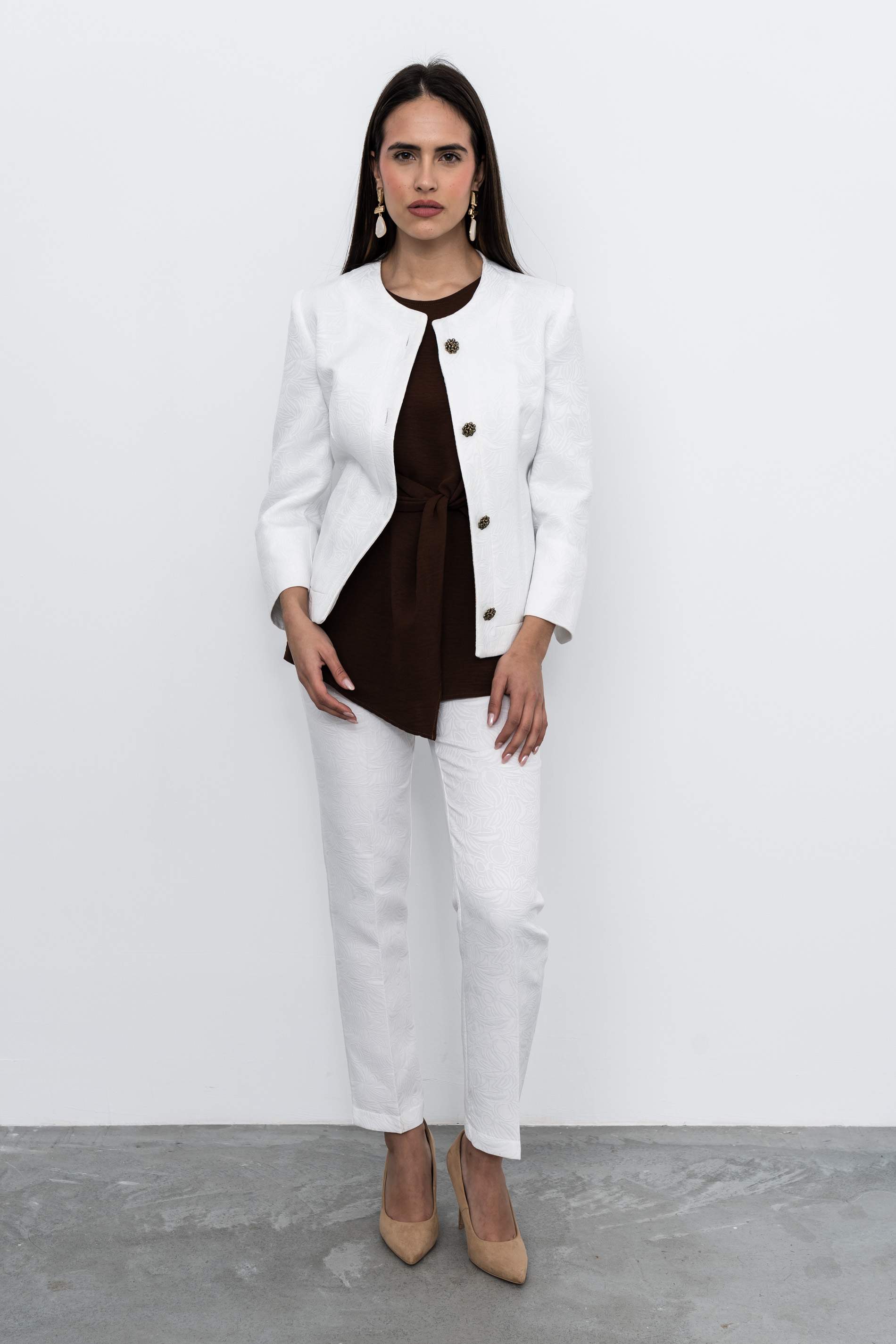 BLUSÓN RECOGIDO LATERAL CHOCOLATE