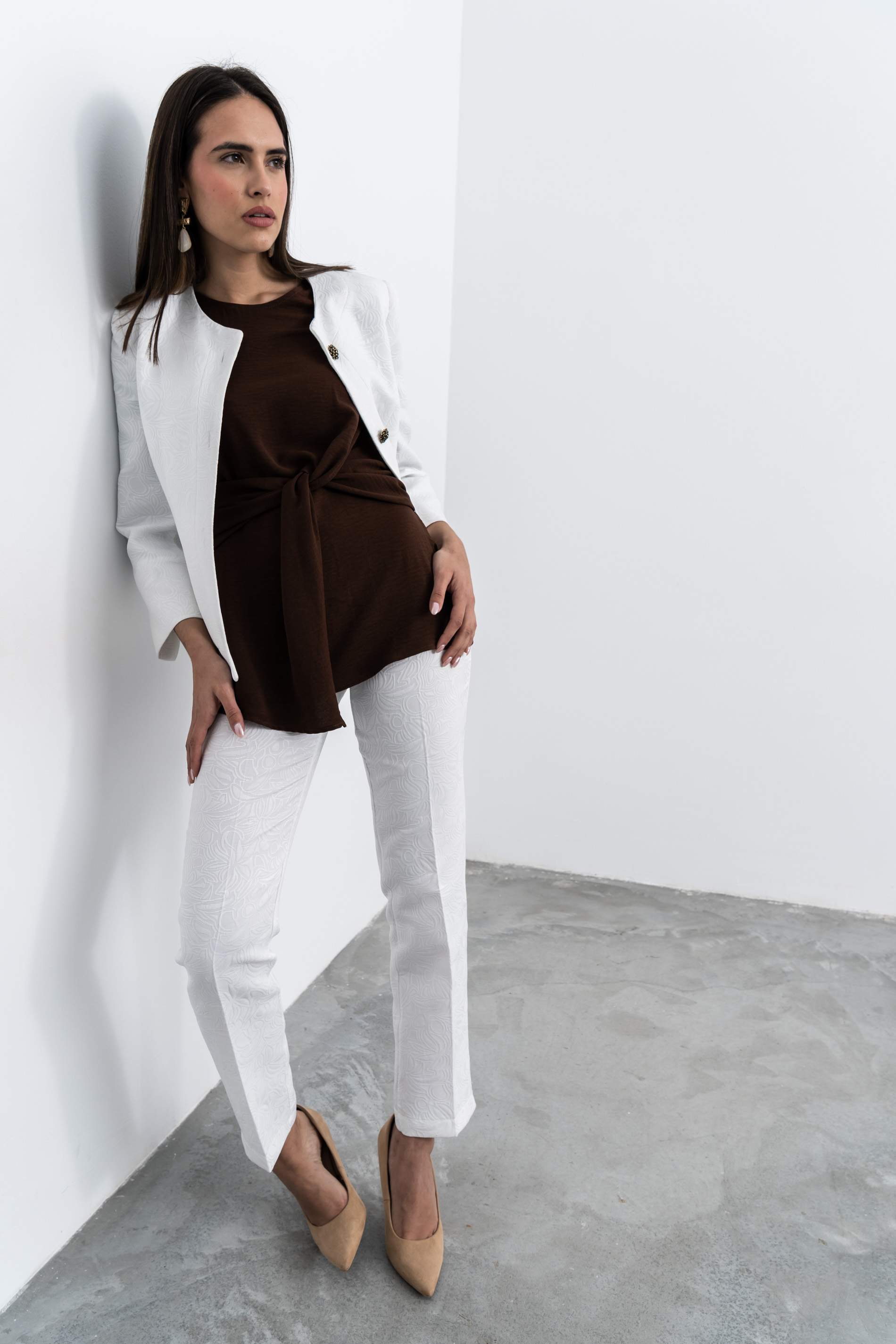 BLUSÓN RECOGIDO LATERAL CHOCOLATE