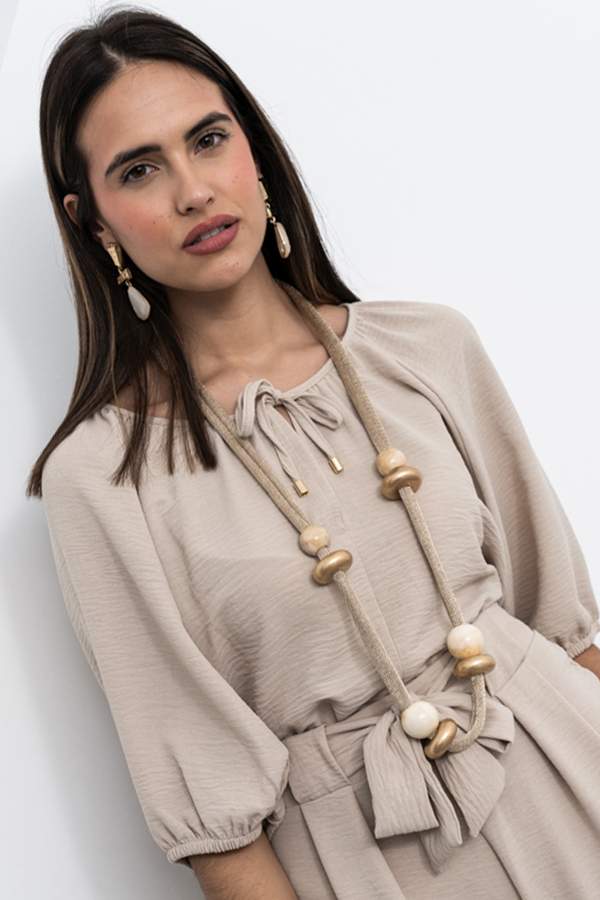 BLUSA FRUNCES LACITO ARENA