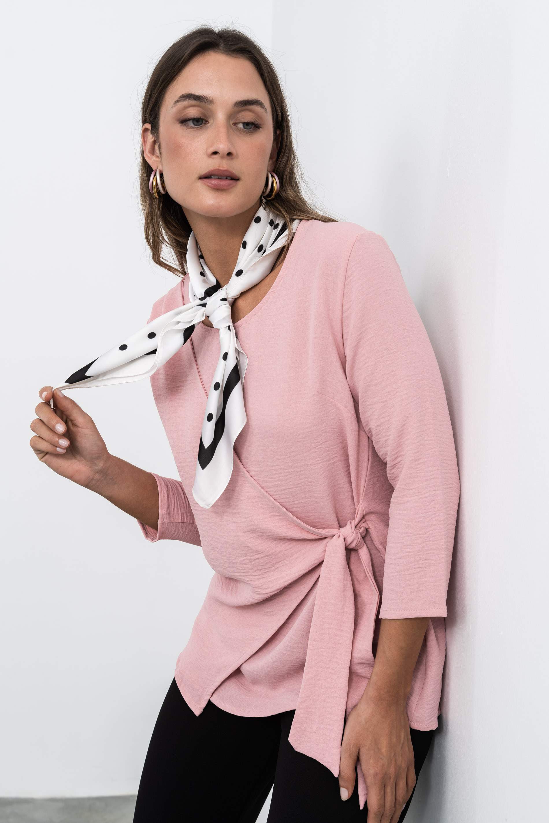 BLUSÓN EFECTO CRUZADO NUDE