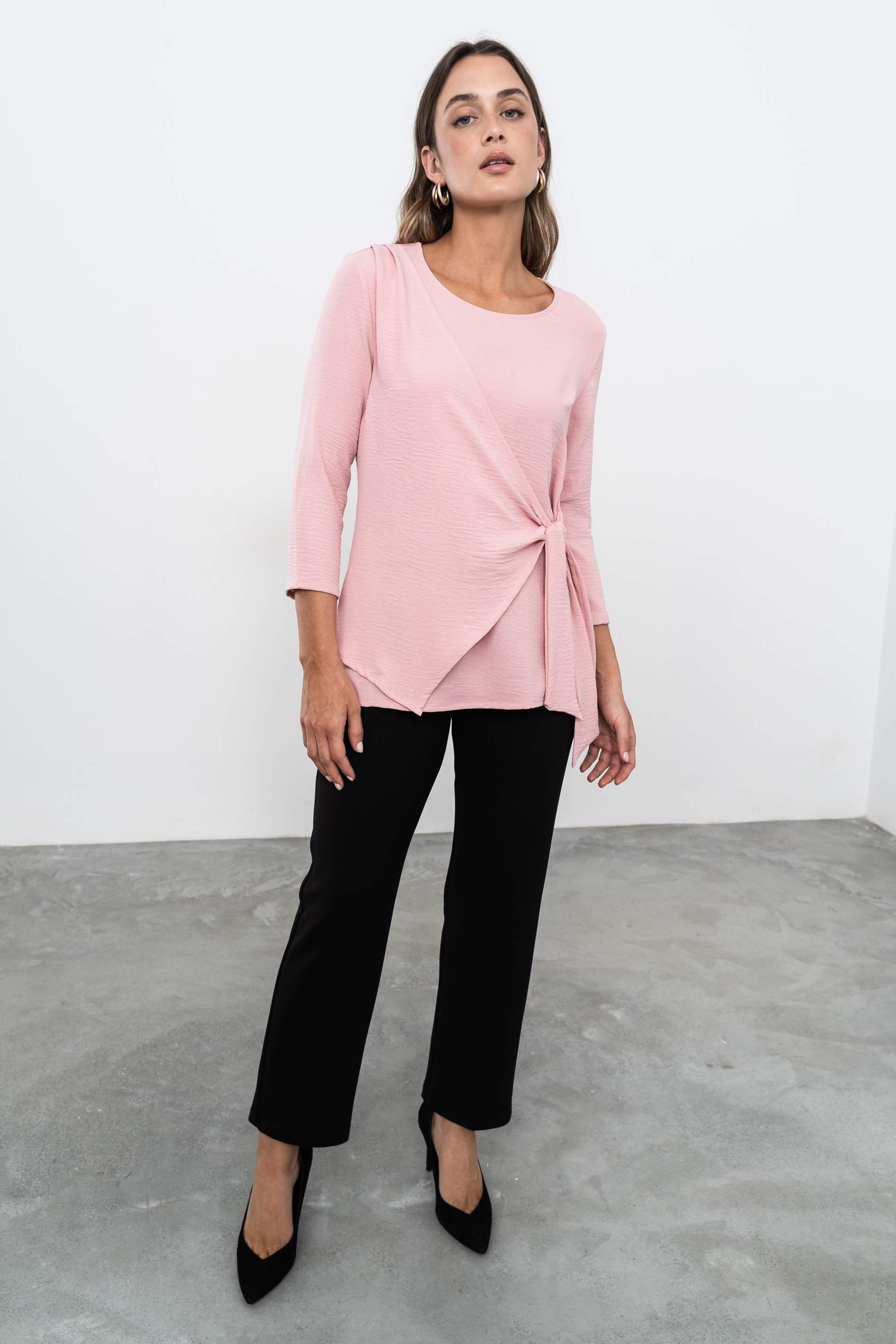 BLUSÓN EFECTO CRUZADO NUDE