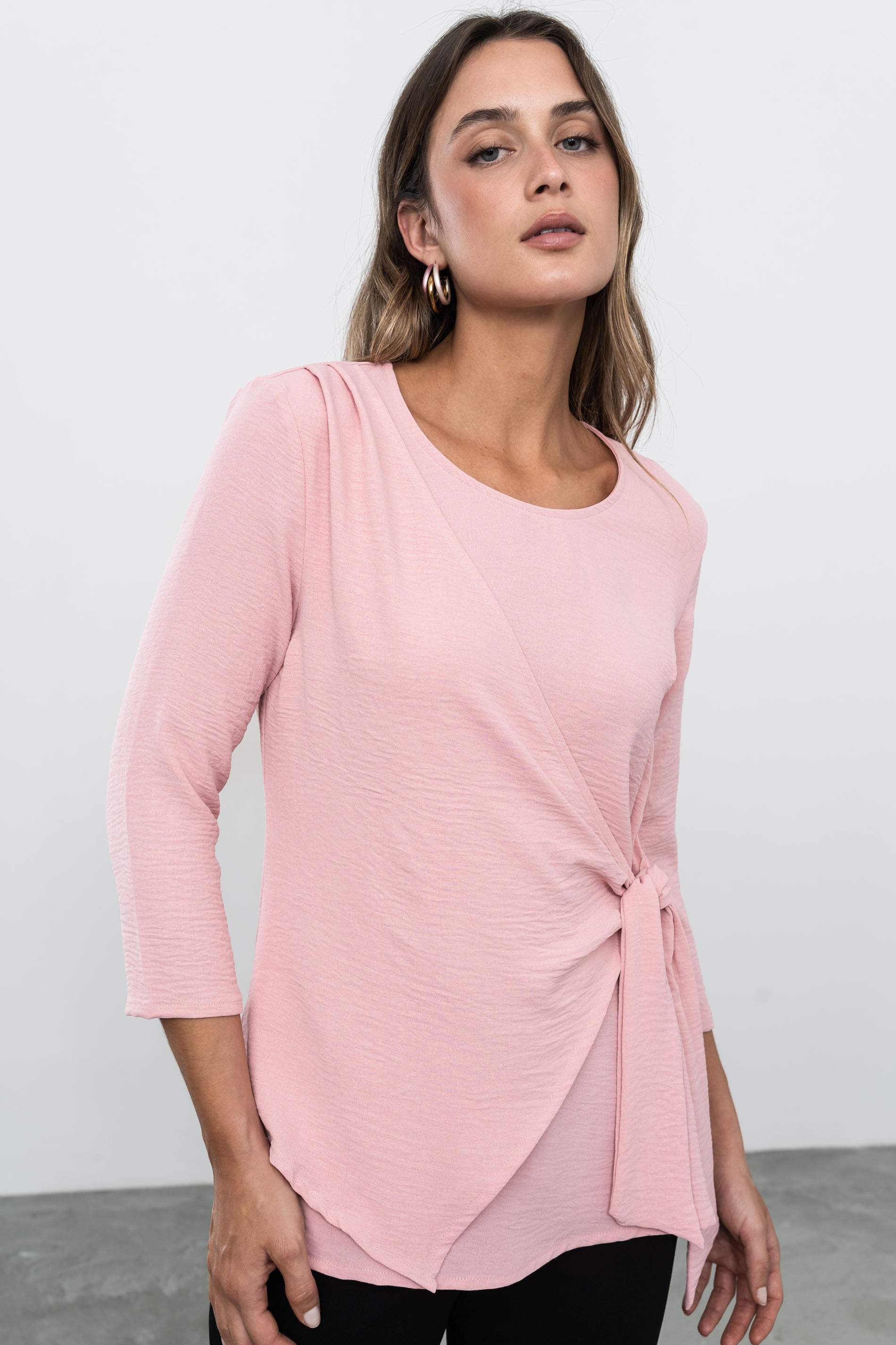 BLUSÓN EFECTO CRUZADO NUDE