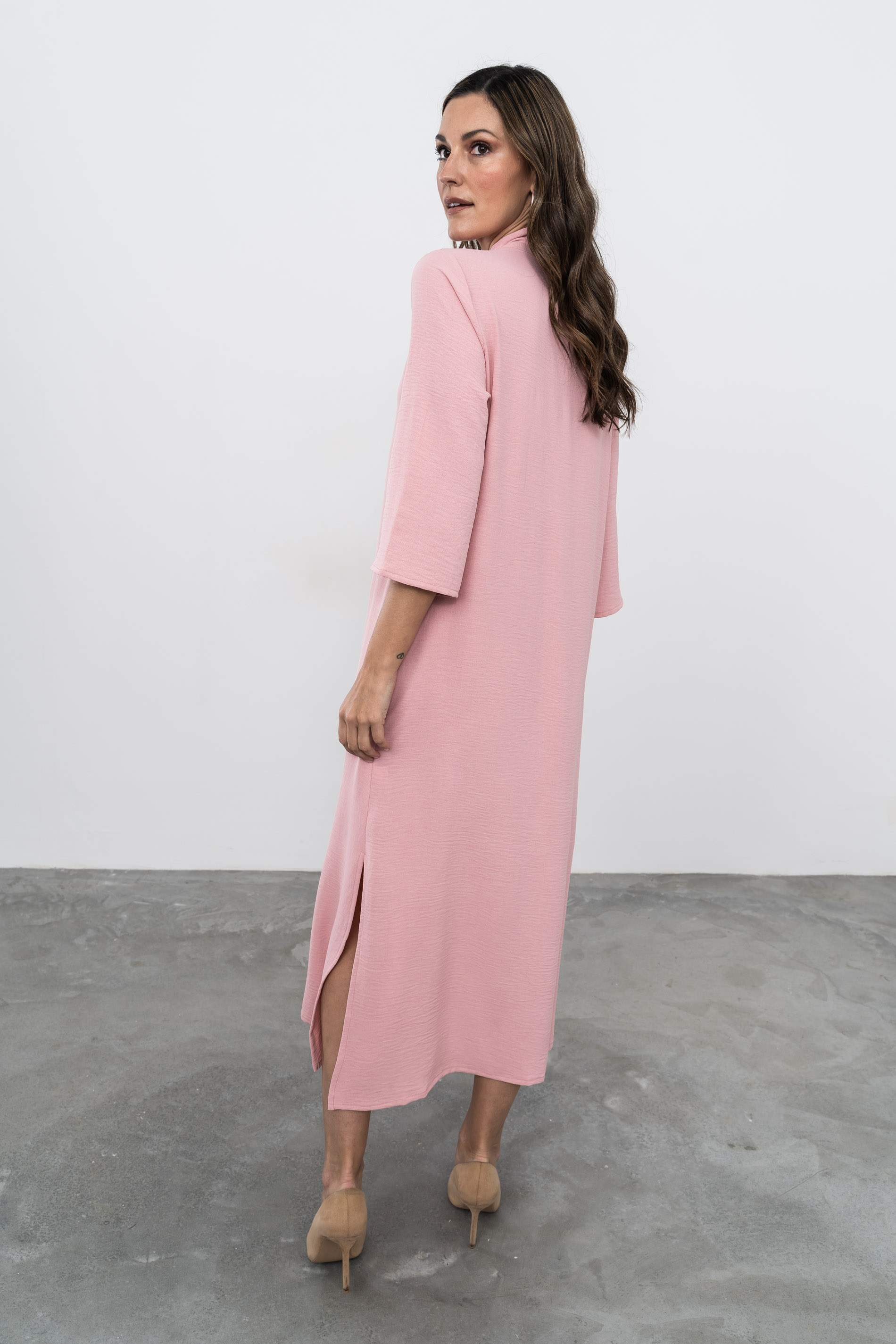 VESTIDO FUELLE LISO NUDE