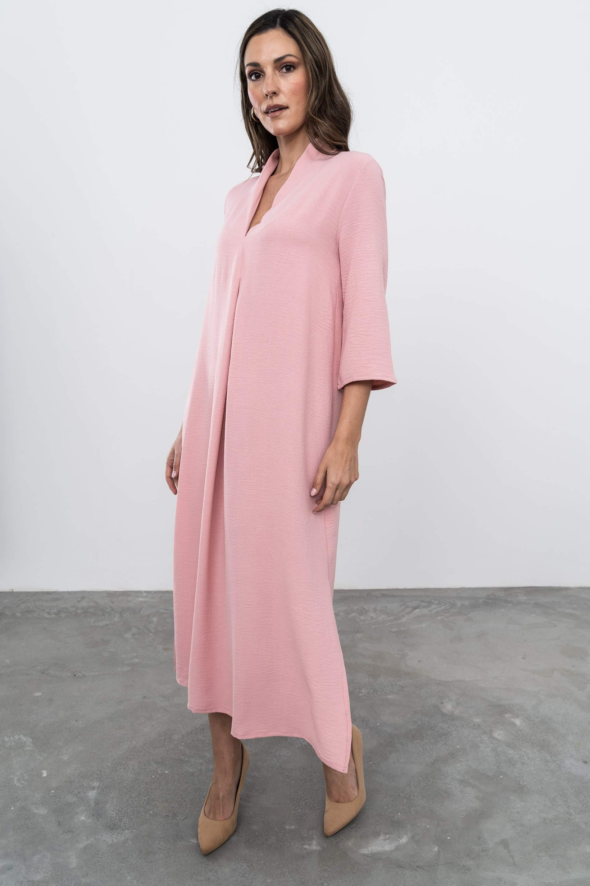 VESTIDO FUELLE LISO NUDE