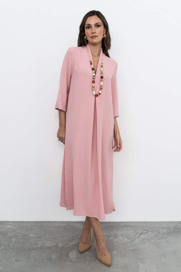 VESTIDO FUELLE LISO NUDE