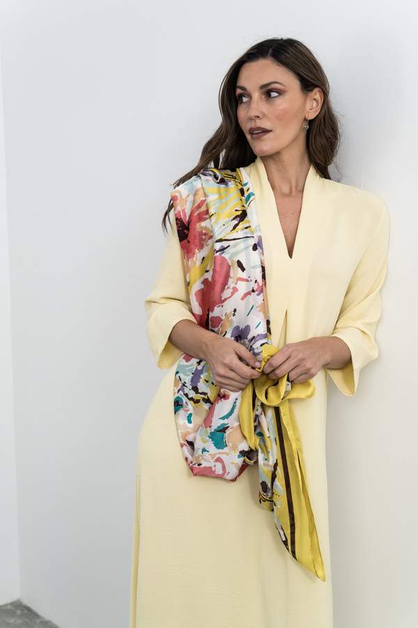 VESTIDO FUELLE LISO VAINILLA