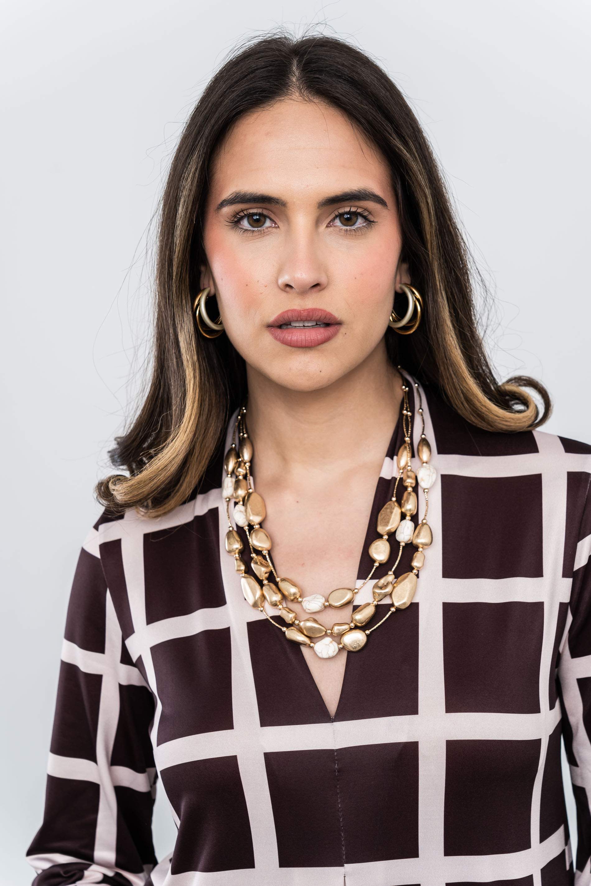 VESTIDO FUELLE CUADROS MANGA FRANCESA