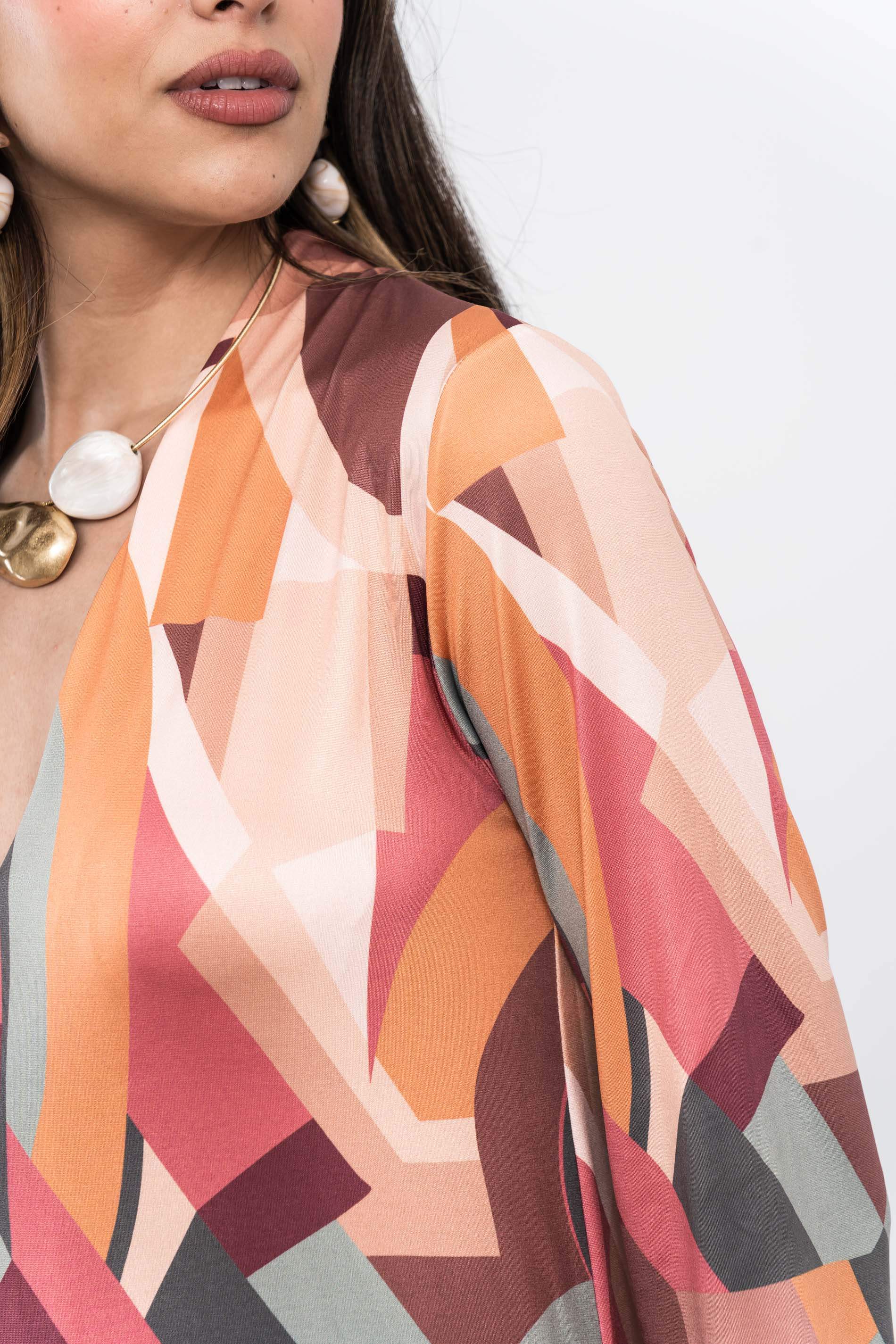 VESTIDO FUELLE GEOMÉTRICOS