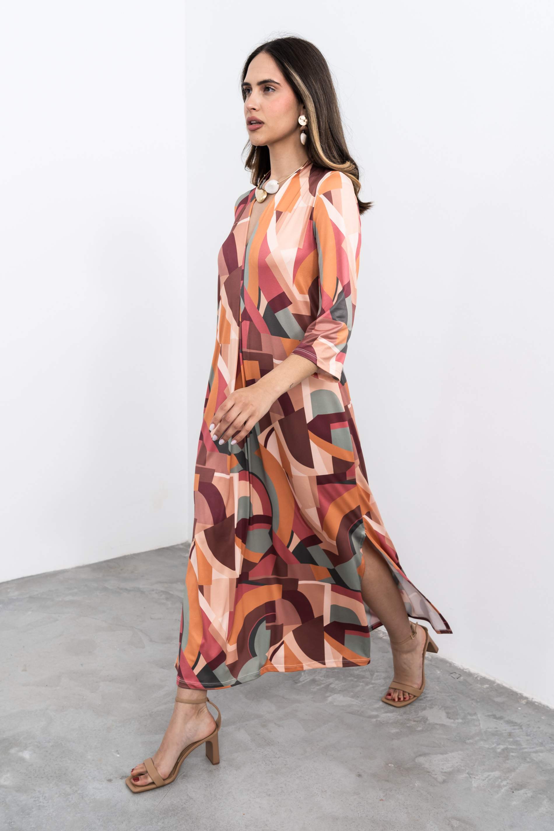 VESTIDO FUELLE GEOMÉTRICOS