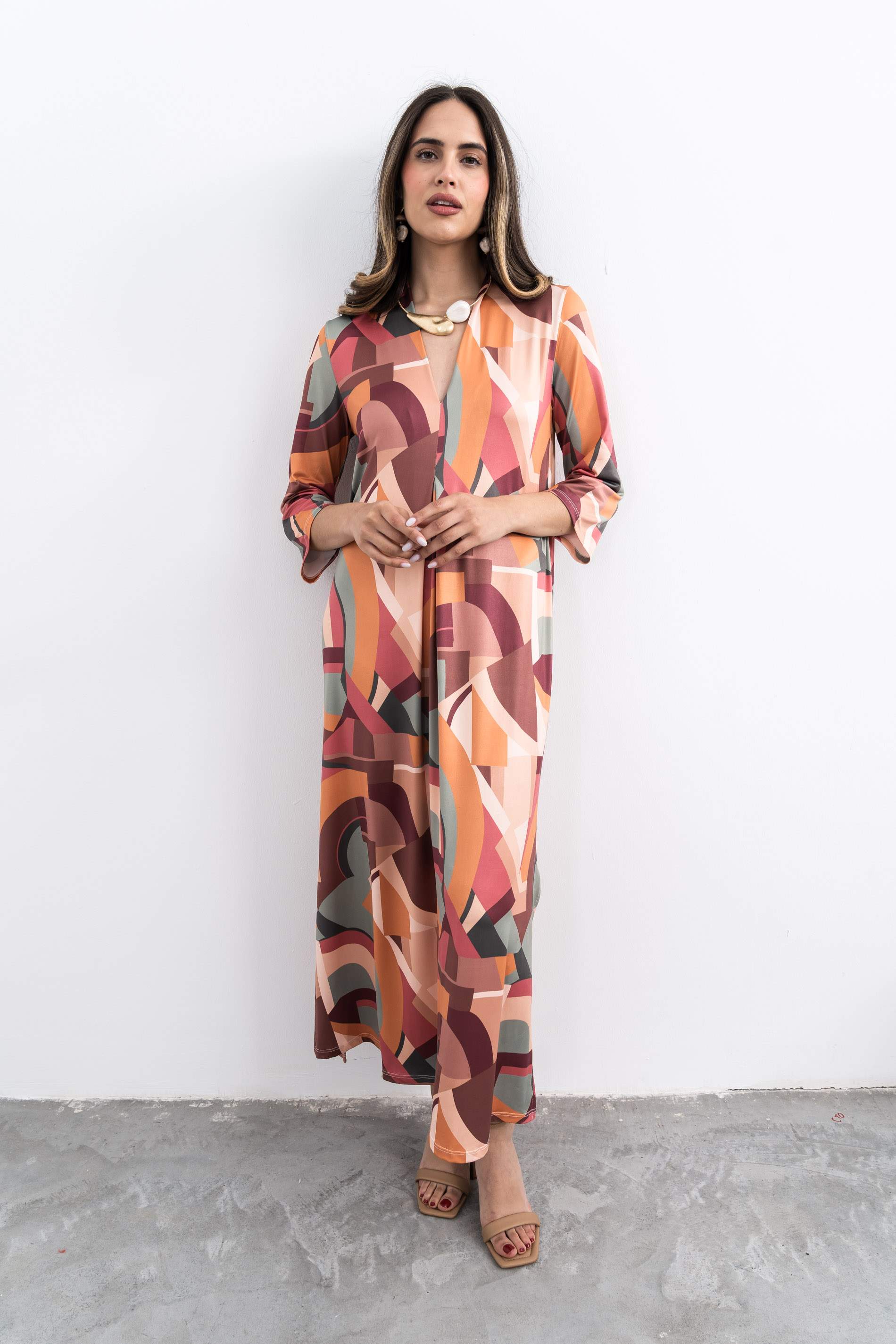 VESTIDO FUELLE GEOMÉTRICOS