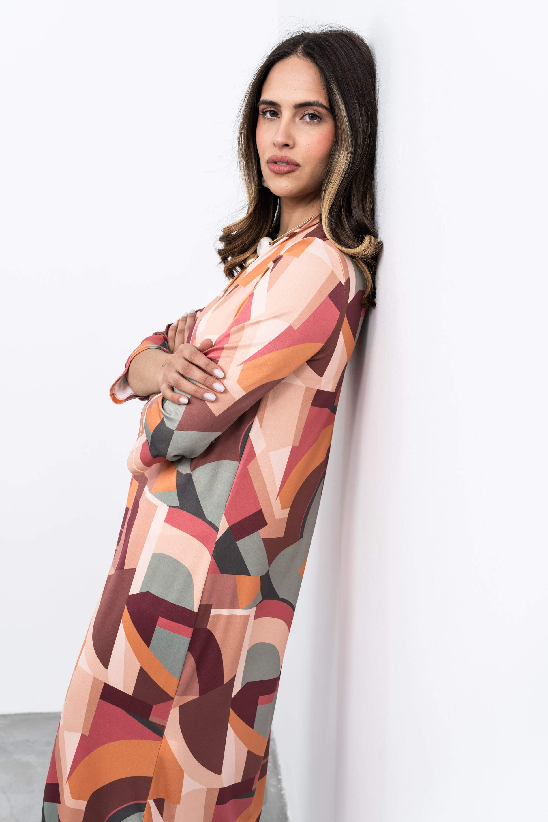 VESTIDO FUELLE GEOMÉTRICOS