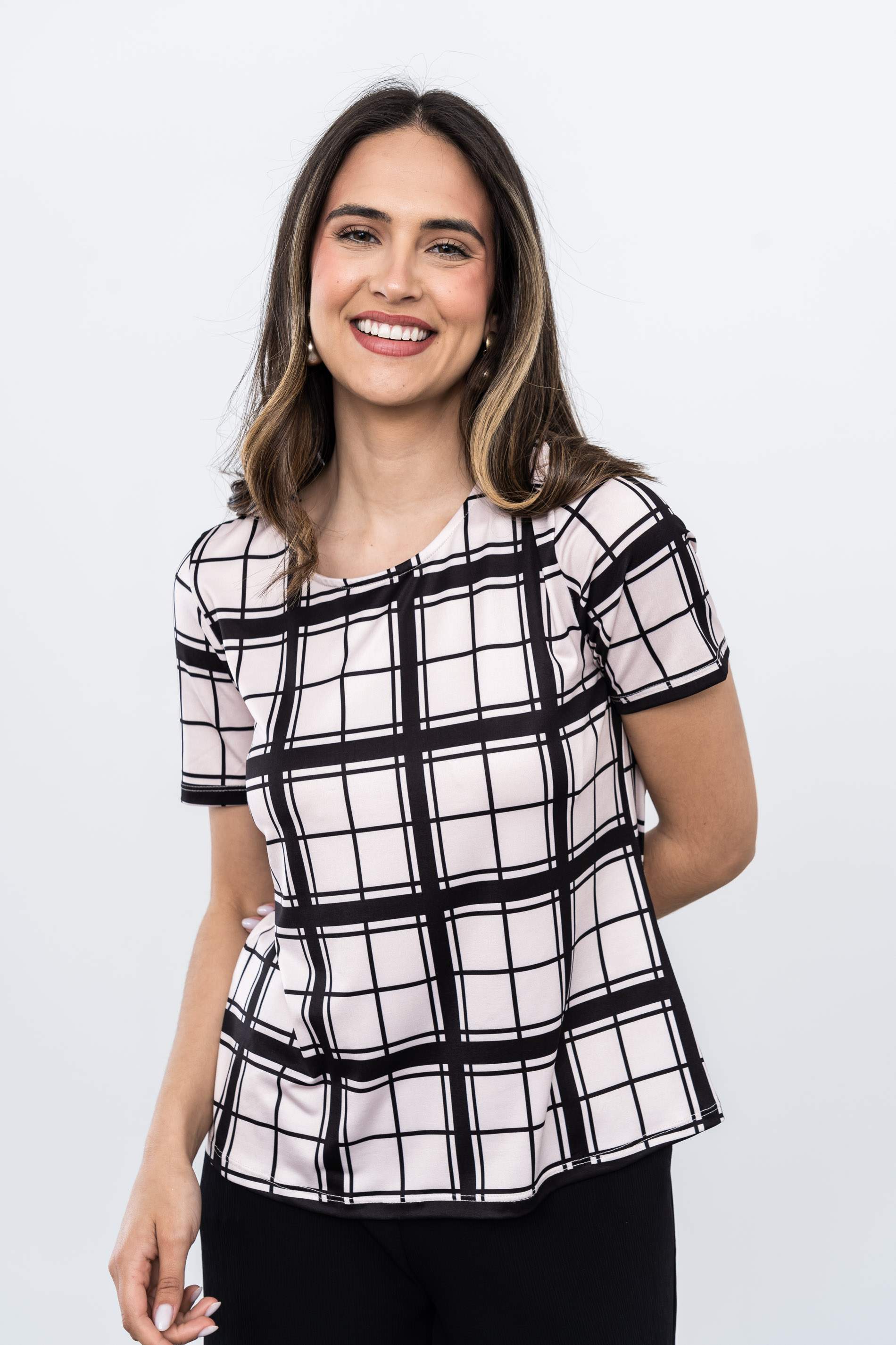 CAMISETA CUADROS MANGA CORTA