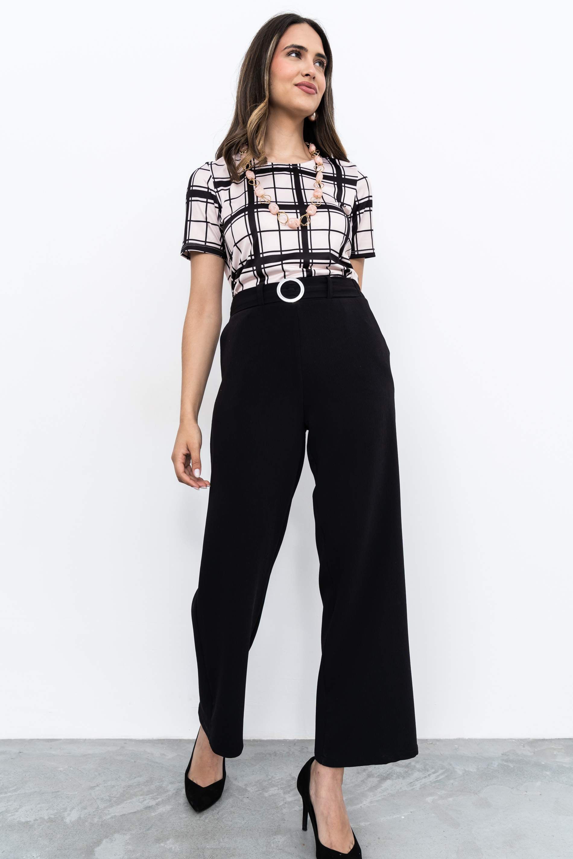 CAMISETA CUADROS MANGA CORTA