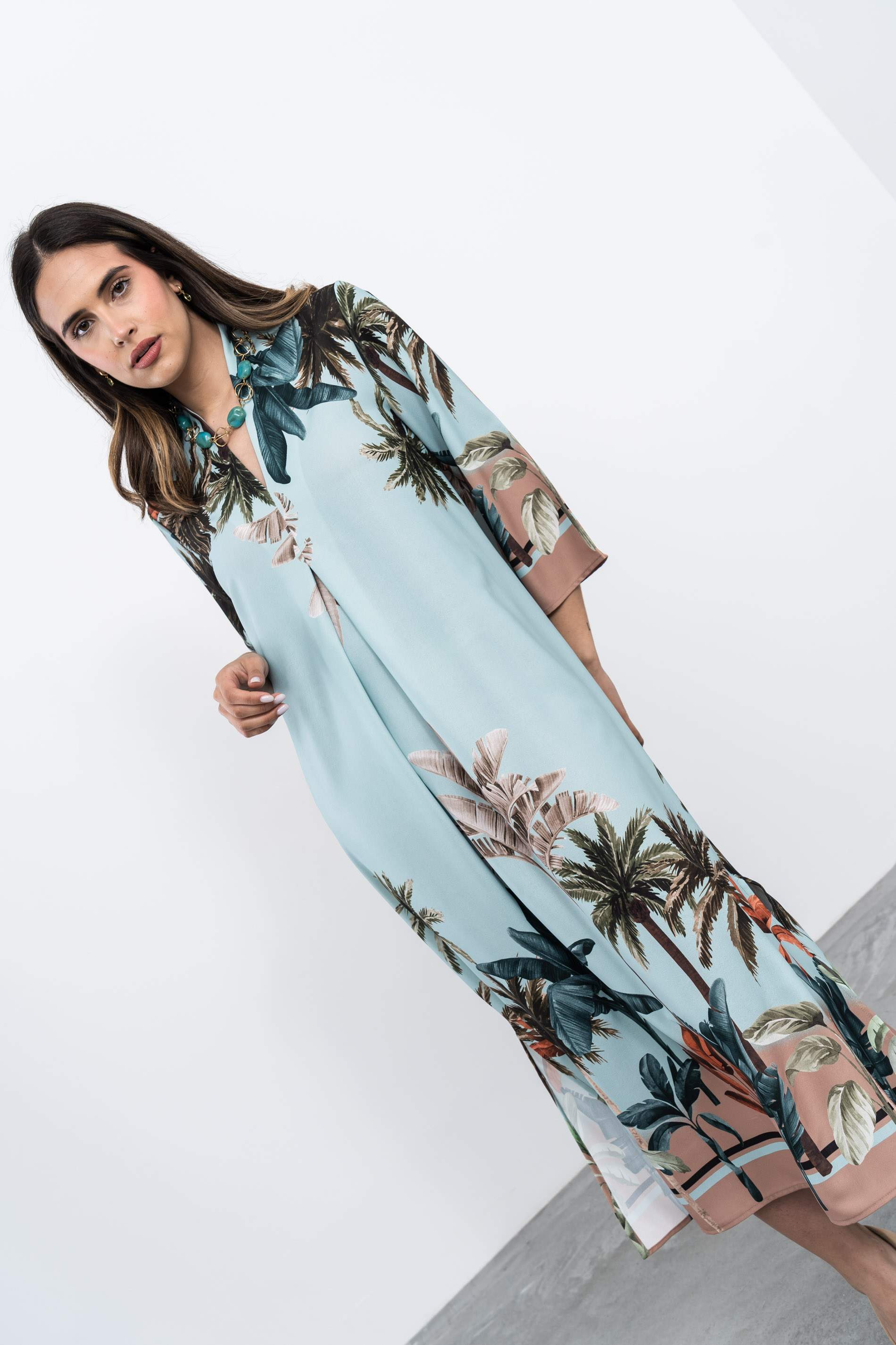 VESTIDO FUELLE PALMERAS