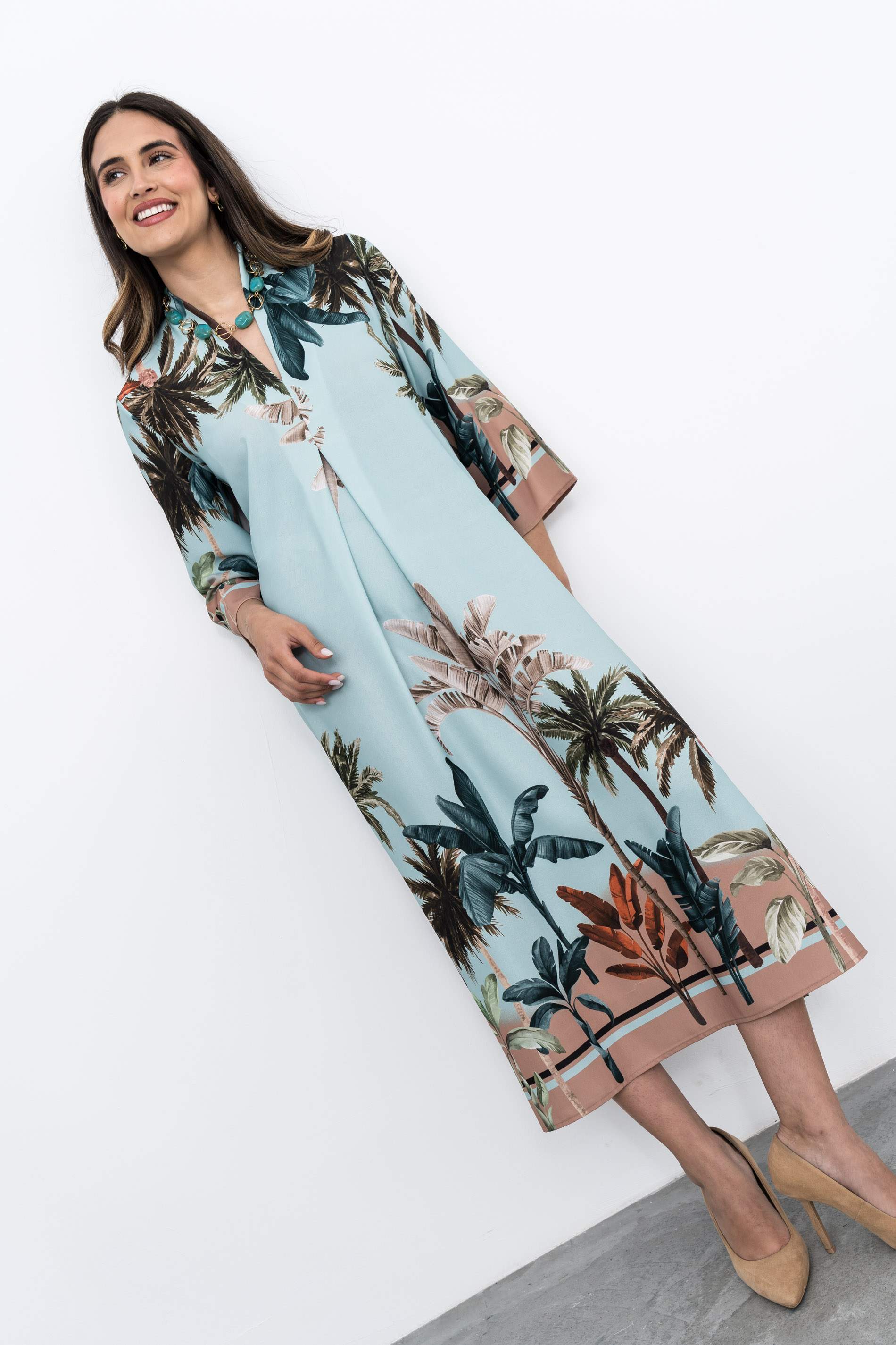 VESTIDO FUELLE PALMERAS