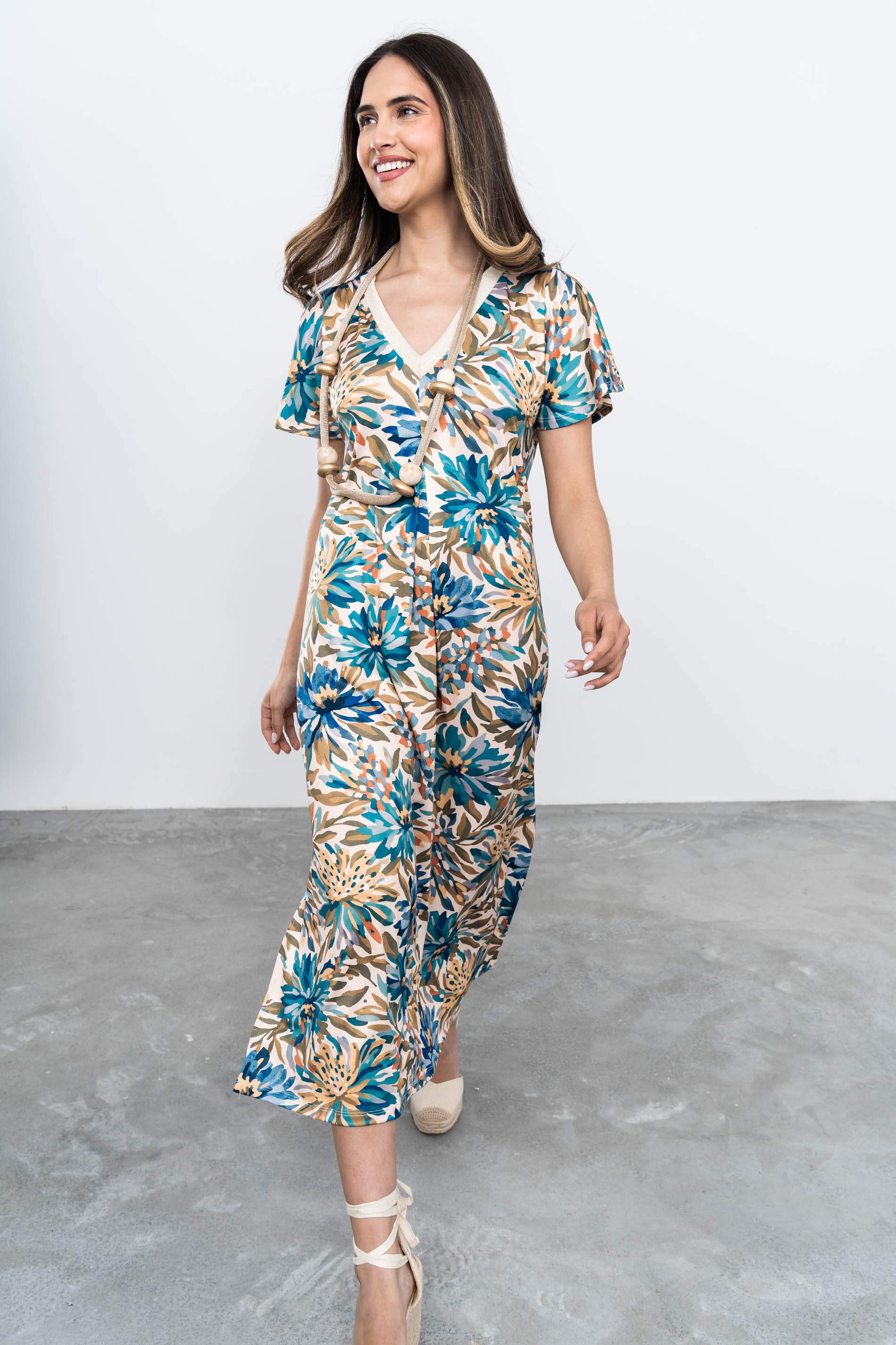 VESTIDO PLIEGUE FLOR