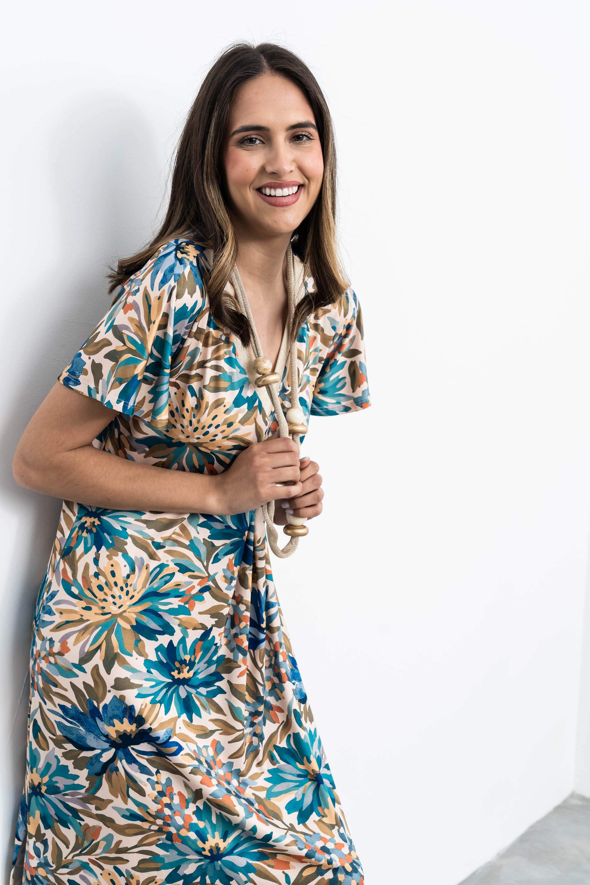 VESTIDO PLIEGUE FLOR