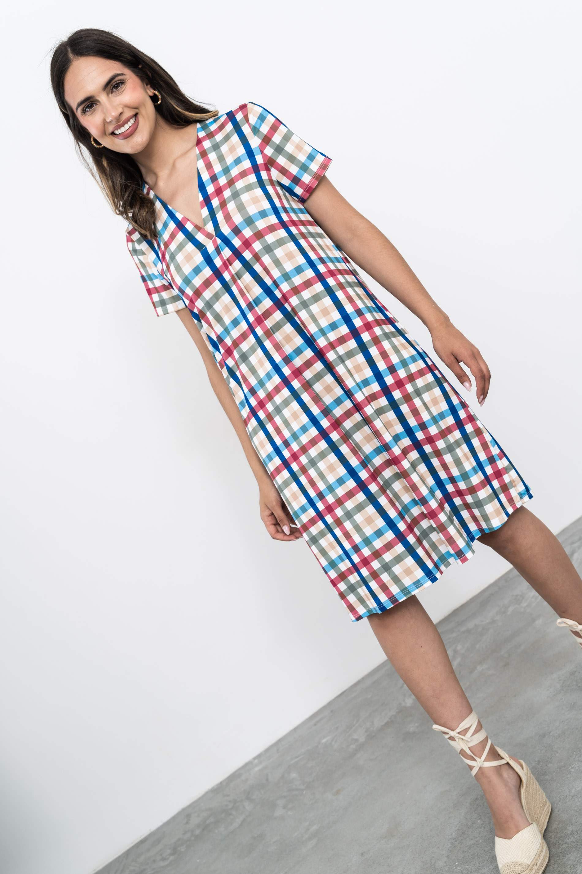 VESTIDO TABLA CUADROS COLOR