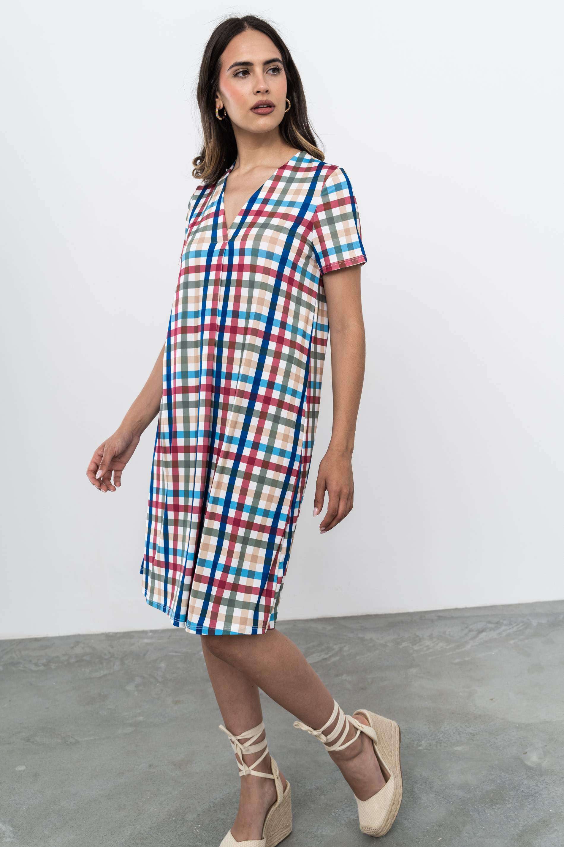VESTIDO TABLA CUADROS COLOR