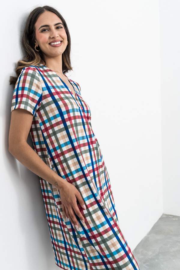 VESTIDO TABLA CUADROS COLOR