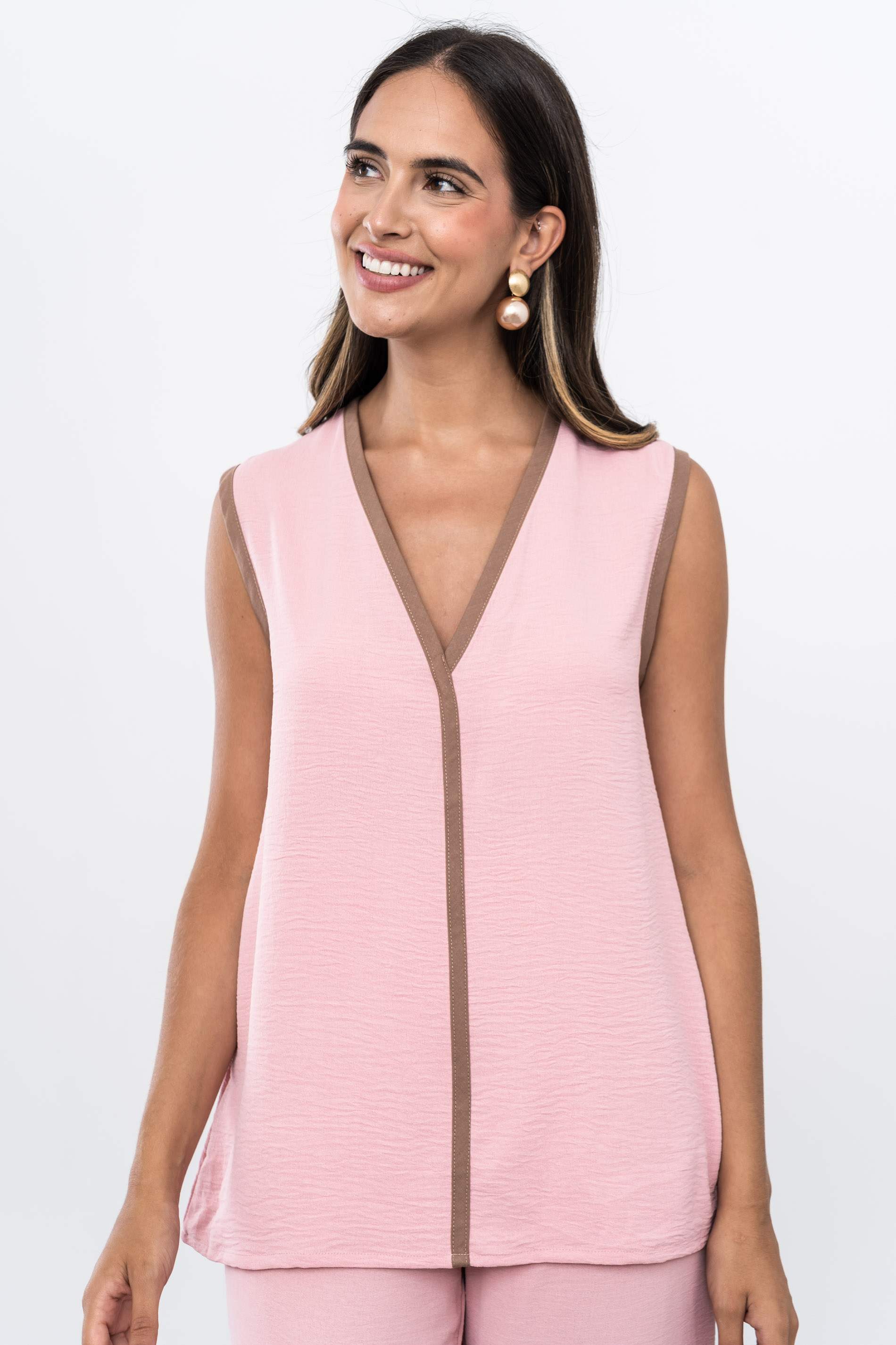 BLUSA VIVOS CONTRASTE ROSA
