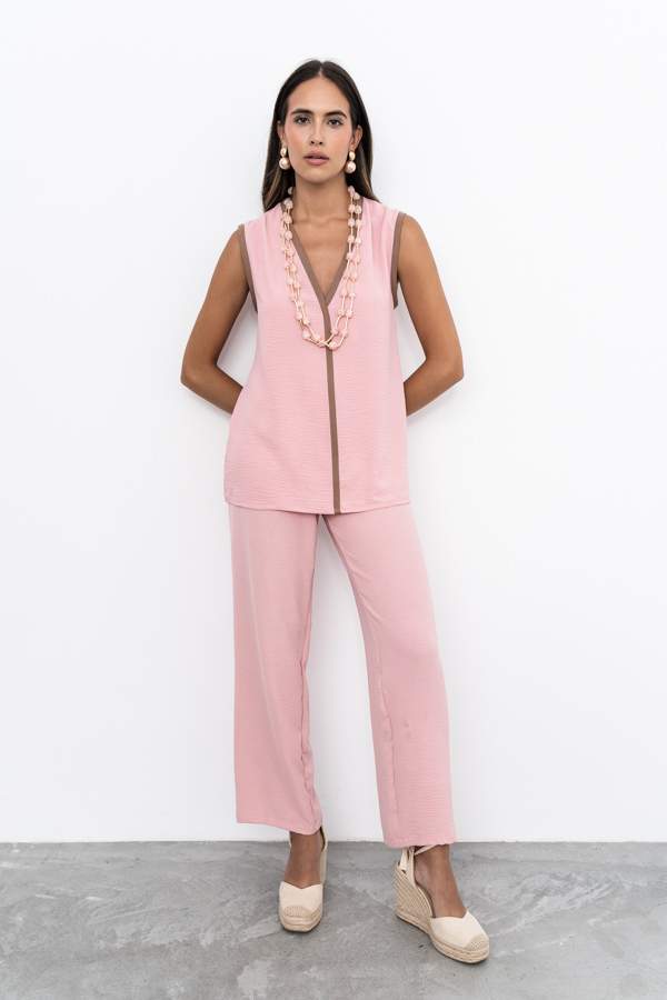 BLUSA VIVOS CONTRASTE ROSA