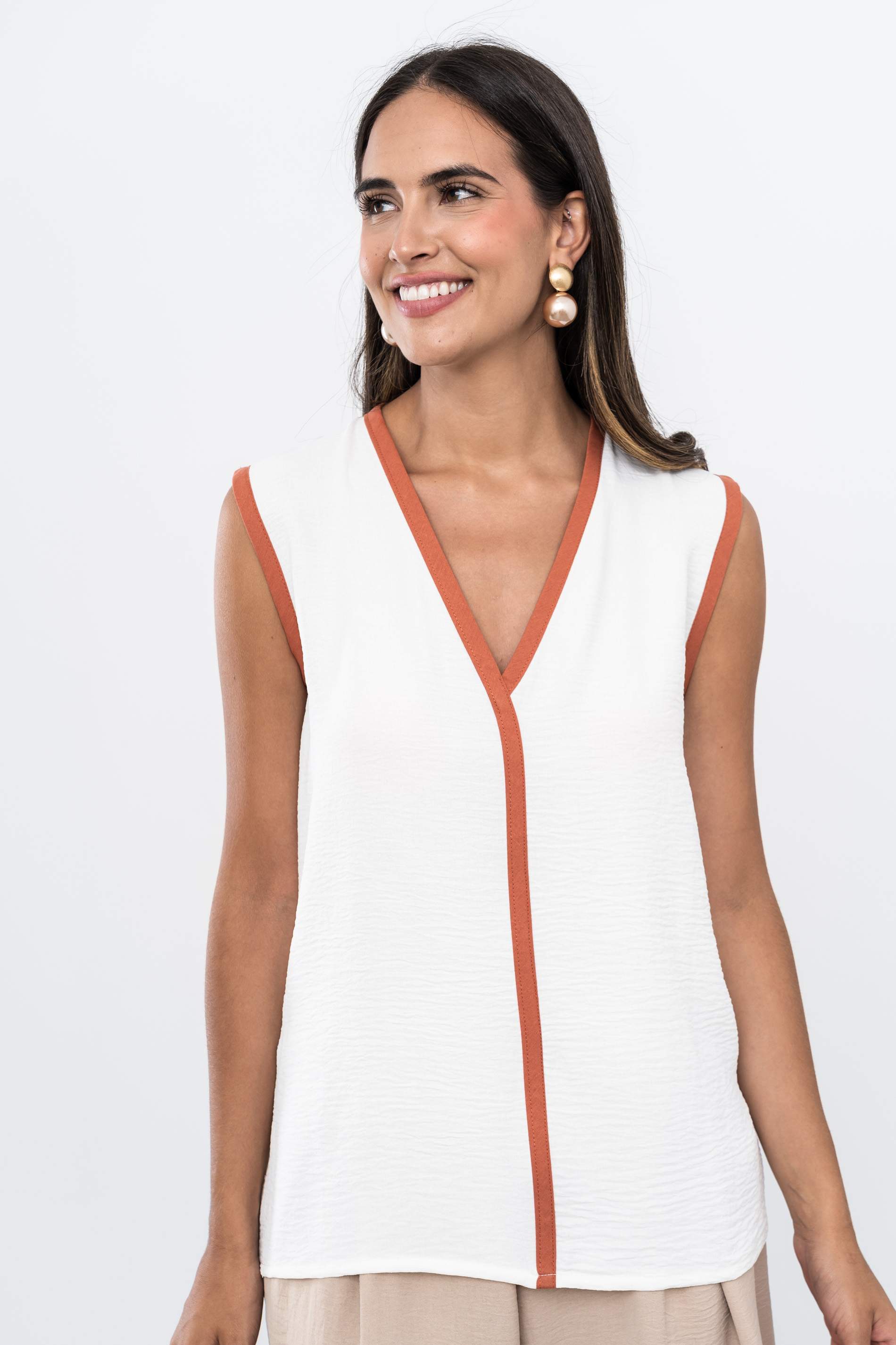 BLUSA VIVOS CONTRASTE CRUDO