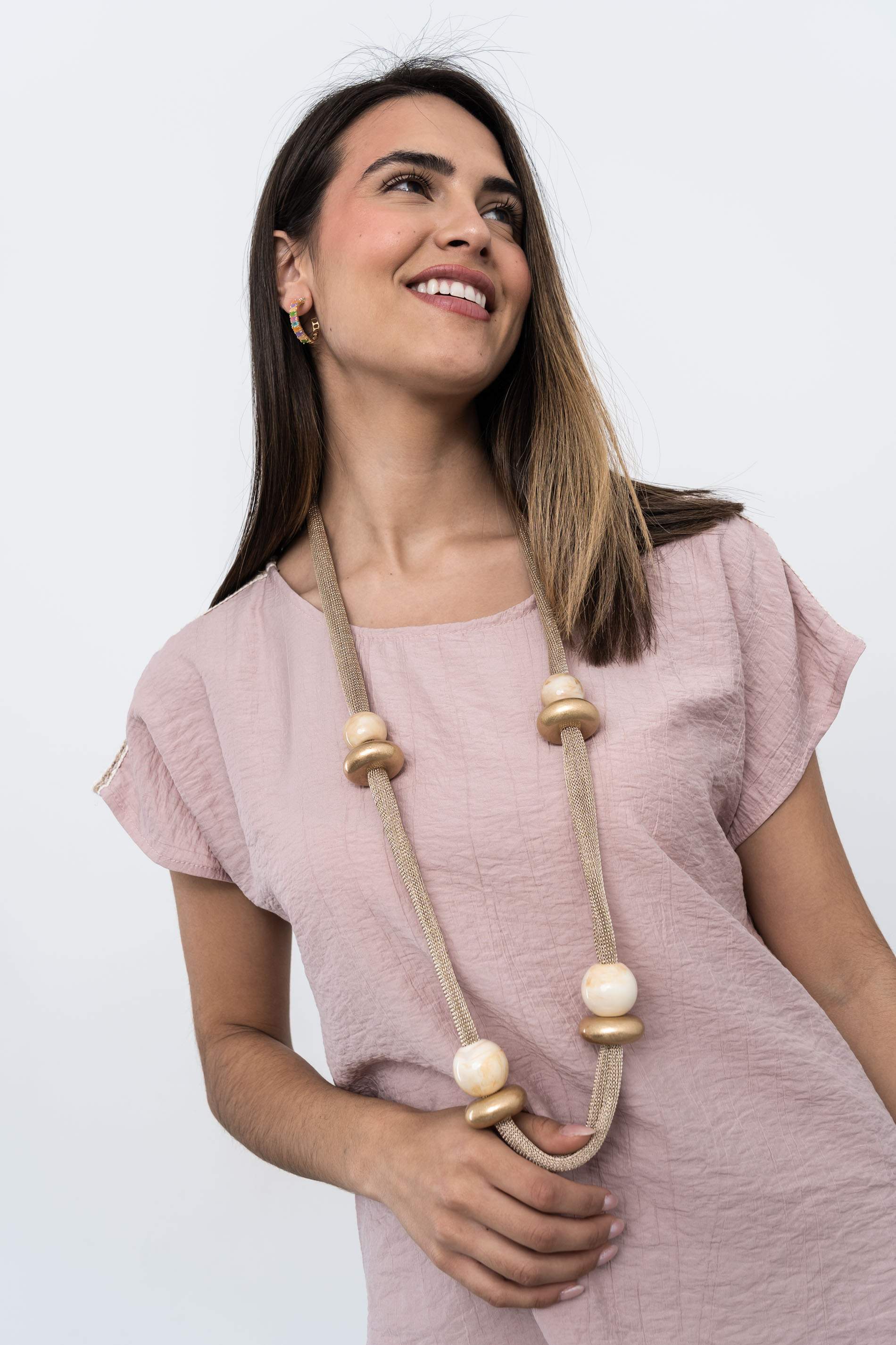 COLLAR LARGO MALLA CUENTAS