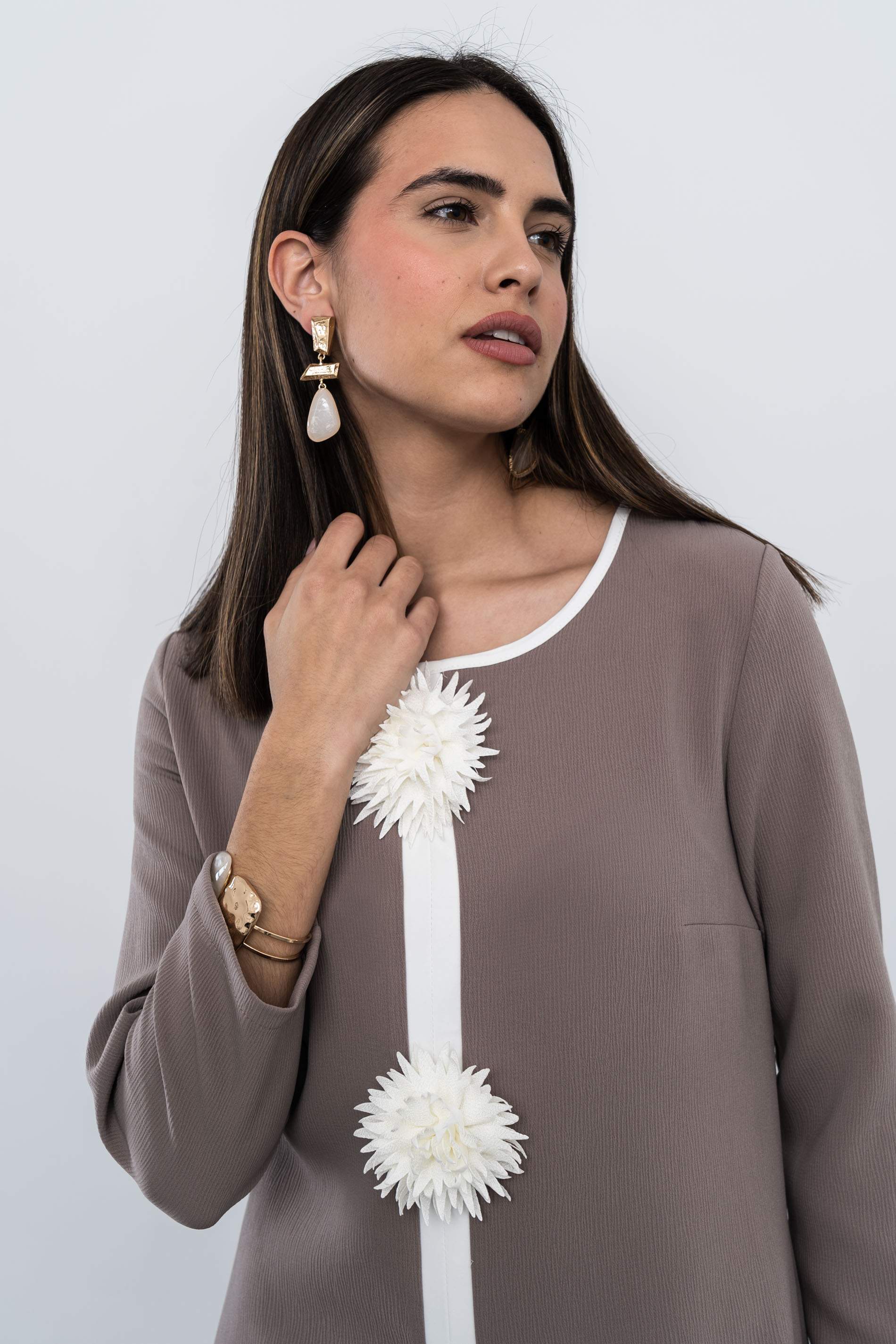 PENDIENTE TEXTURA PIEDRA MARFIL