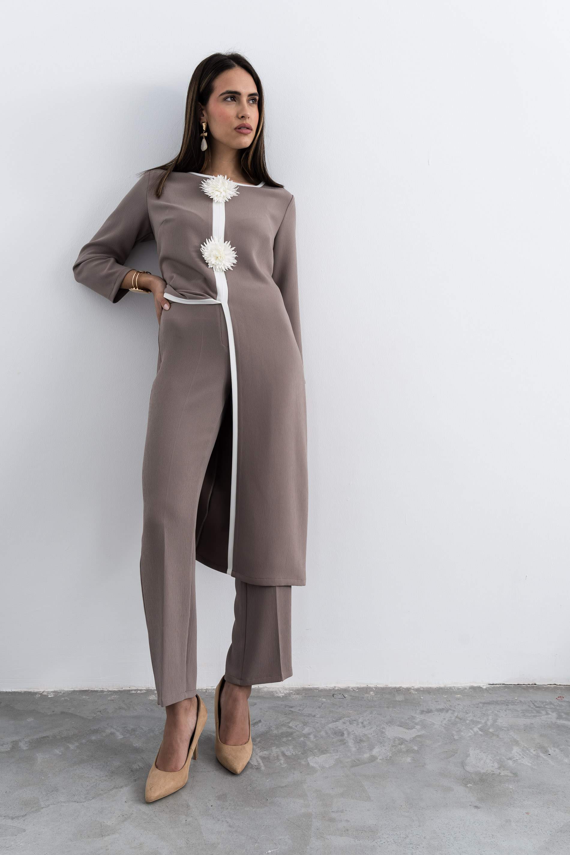 PENDIENTE TEXTURA PIEDRA MARFIL